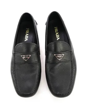 $850 PRADA - Black Saffiano LOGO Leather Penny Loafers - 10US (9)