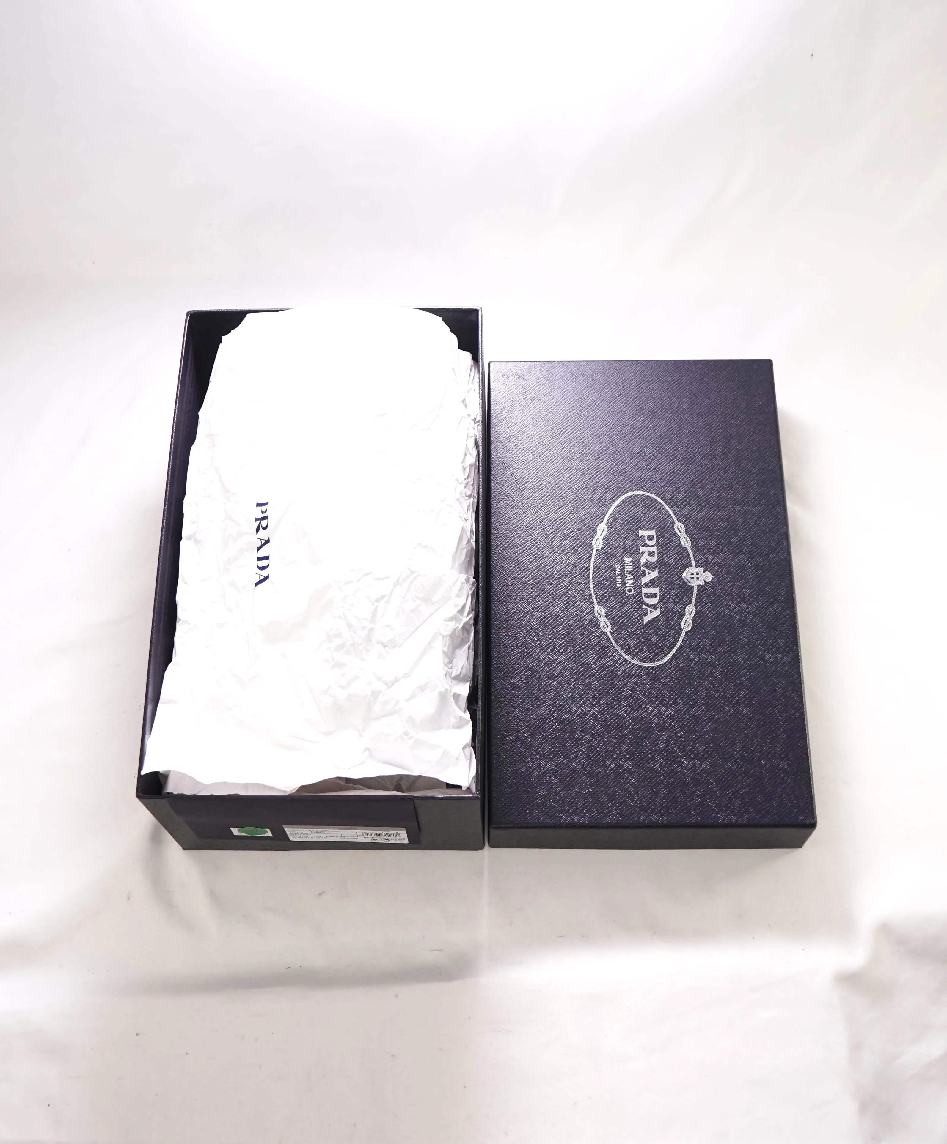 $950 PRADA - Black Patent Leather LOGO Loafers - 10.5 US (9.5 Prada)