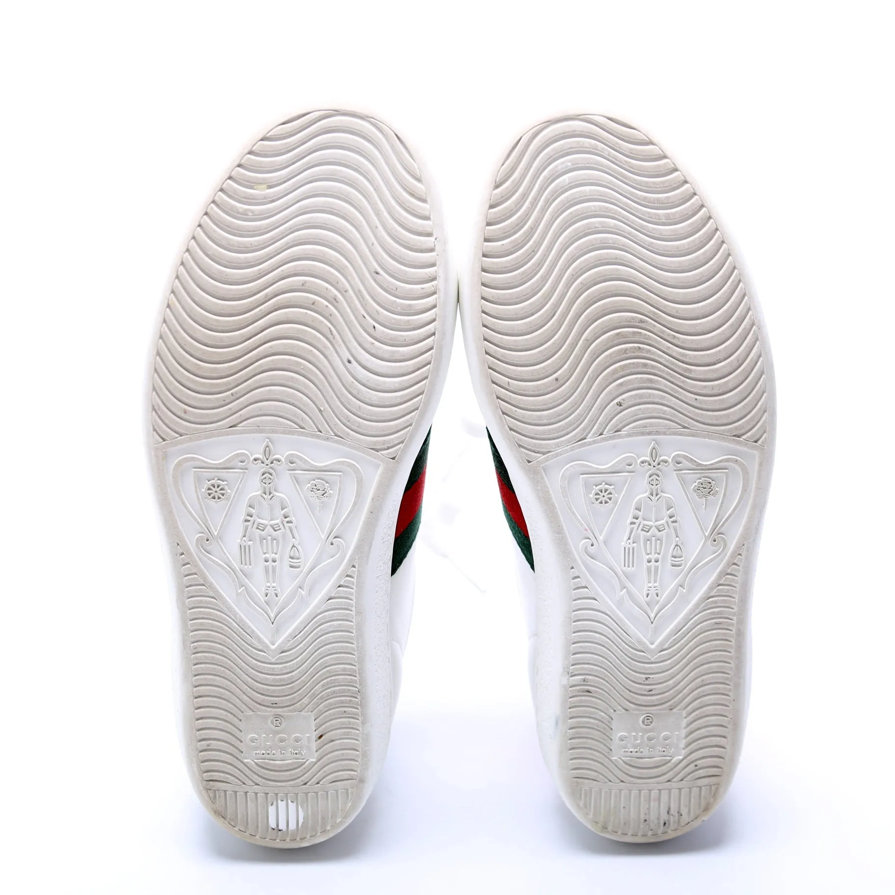 Ace Web Bee Leather Sneakers Size 35 White