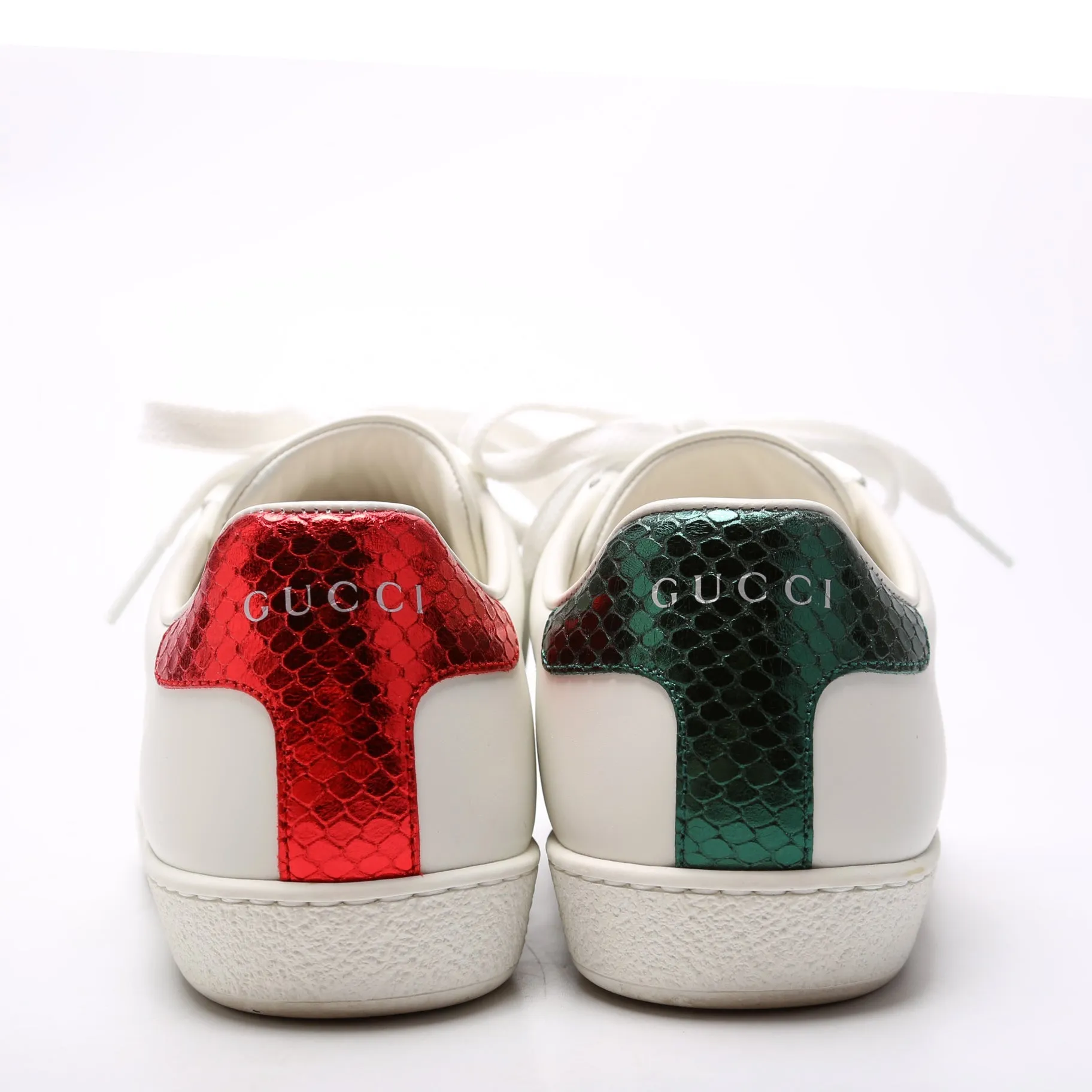 Ace Web Bee Leather Sneakers Size 35 White