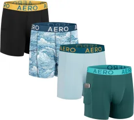 Aeropostale Mens Performance Compression Boxer Briefs Underwear Athletic Shorts, Baselayer Running Workout Fitness Shorts