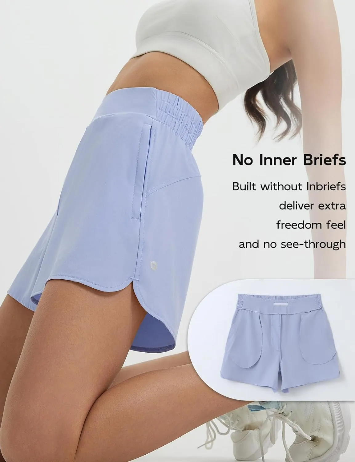 baleaf Women's 3" Workout Shorts High Waisted Athletic Running Shorts with Liner Sports Lightweight Quick Dry