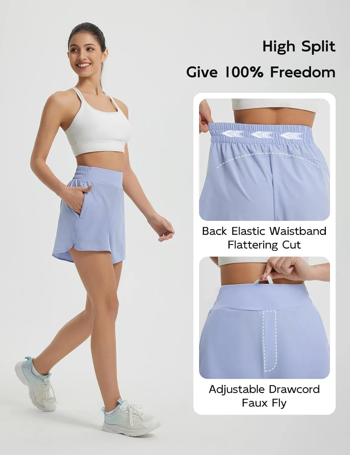 baleaf Women's 3" Workout Shorts High Waisted Athletic Running Shorts with Liner Sports Lightweight Quick Dry