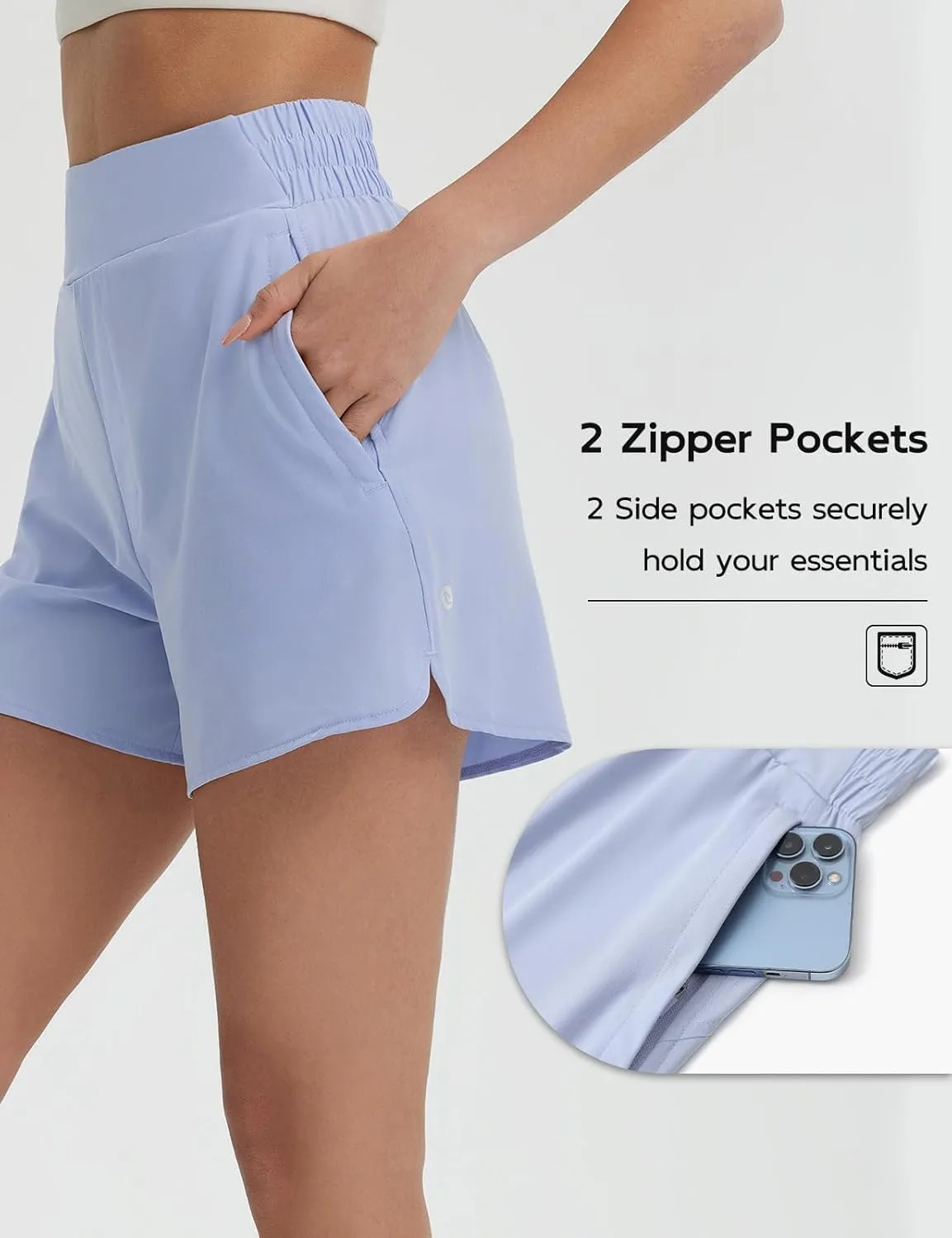 baleaf Women's 3" Workout Shorts High Waisted Athletic Running Shorts with Liner Sports Lightweight Quick Dry