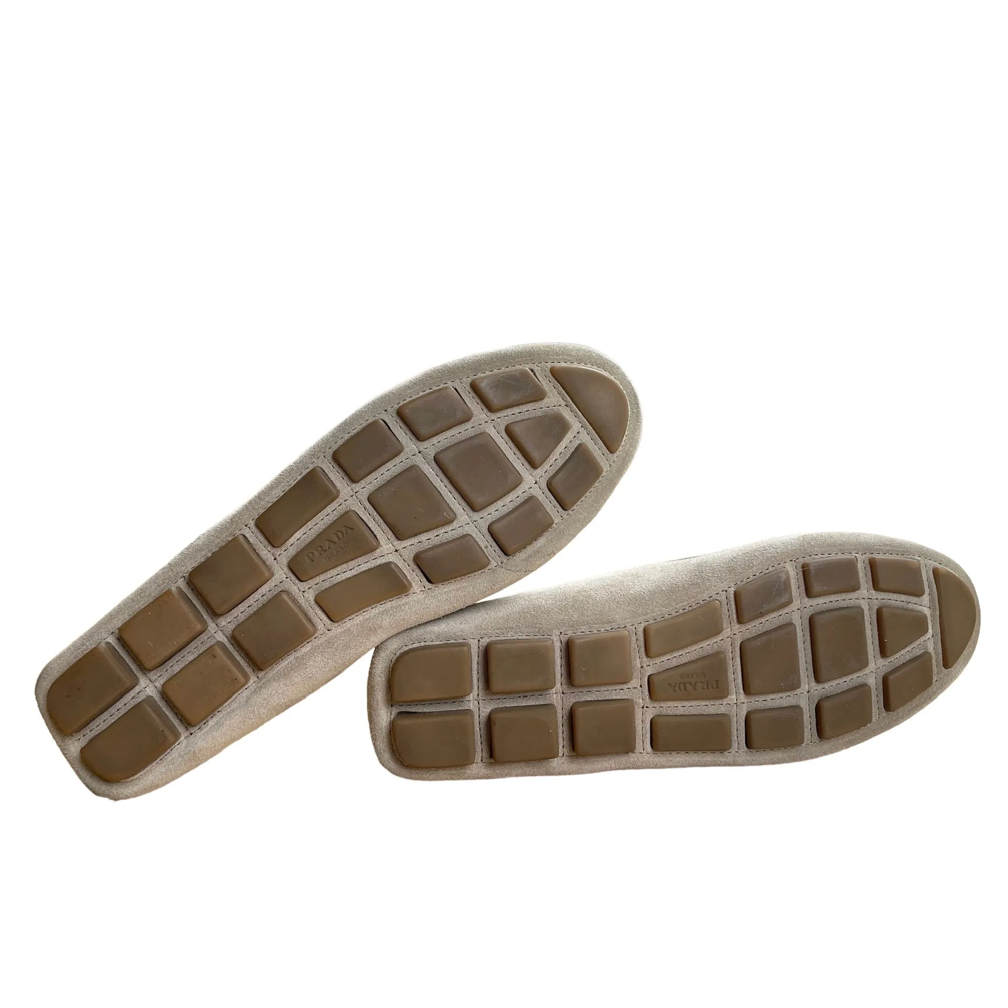 Beige Suede Logo Loafers - 8