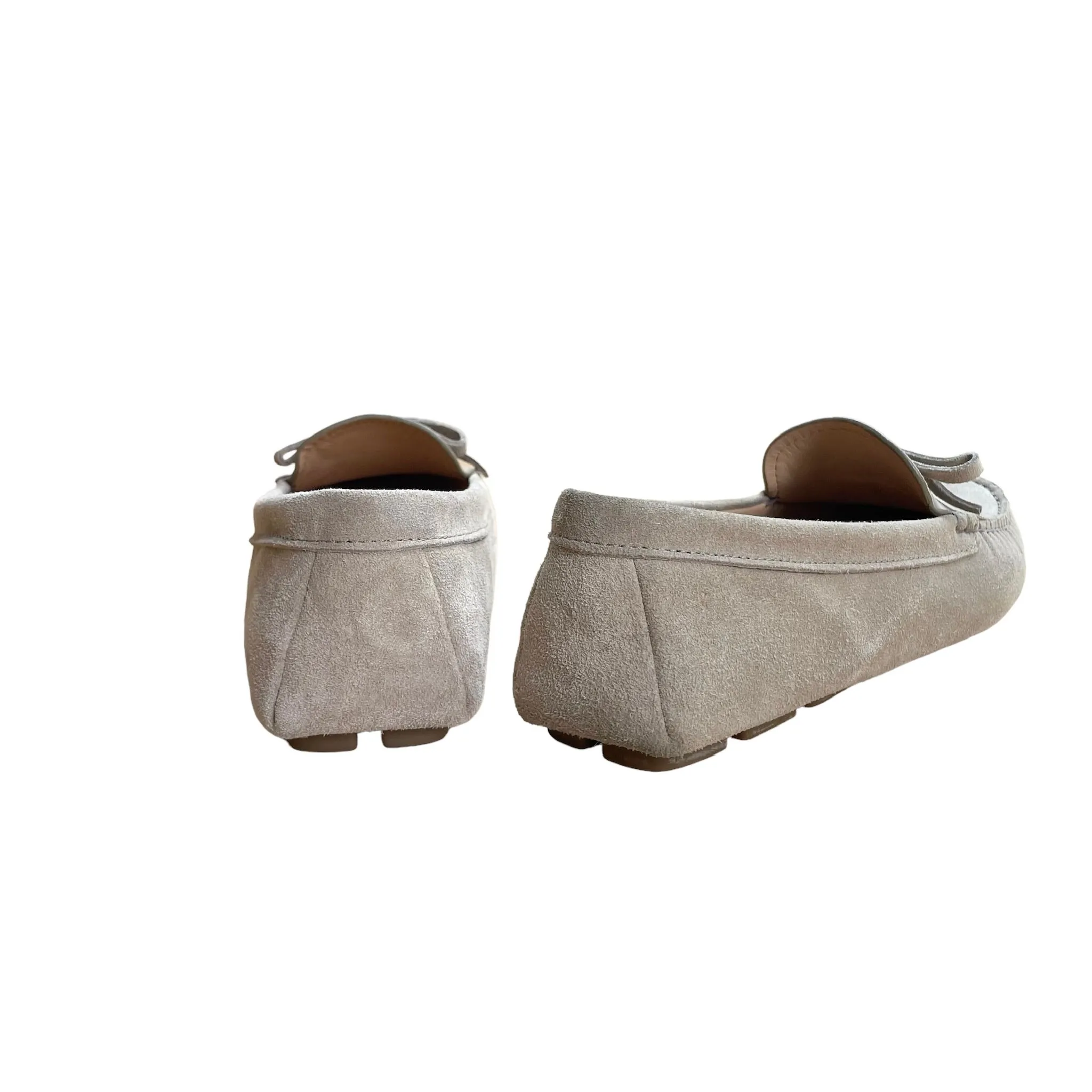 Beige Suede Logo Loafers - 8