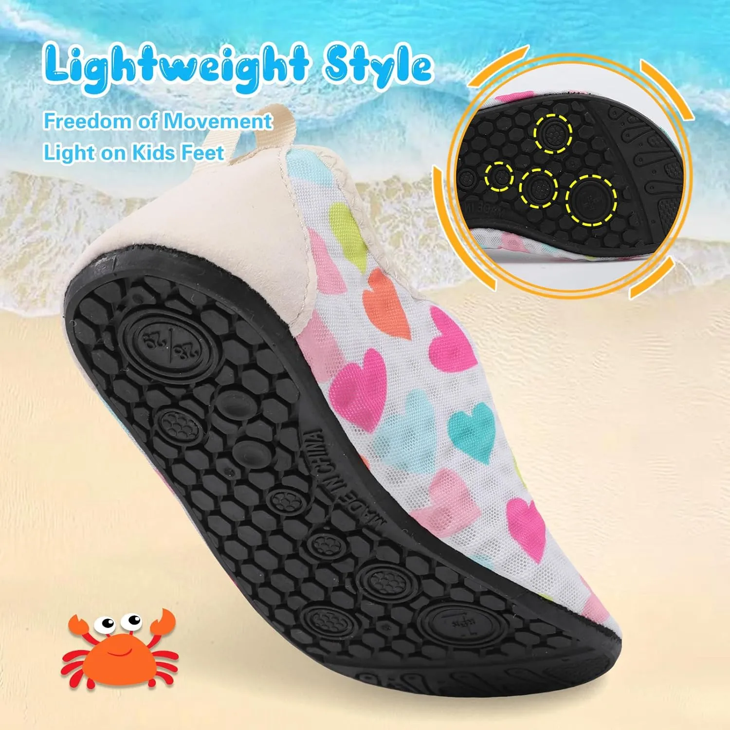 Besroad Kids Water Shoes Girls Boys Quick Dry Aqua Socks Barefoot Non Slip Beach Swim Surf Shoes