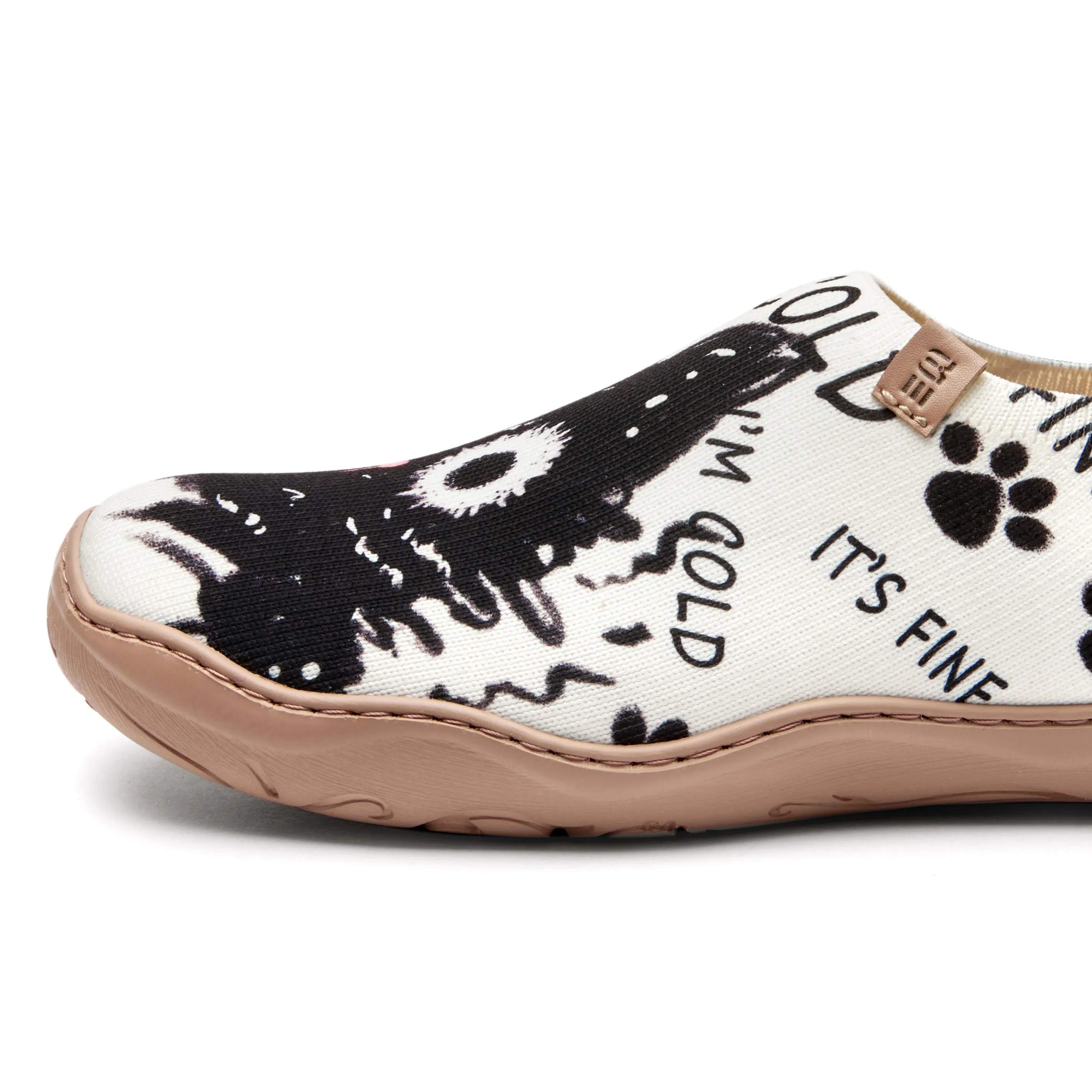 Black Cat Print Cute Women's Slip-On Shoes Painted Canvas Sneakers