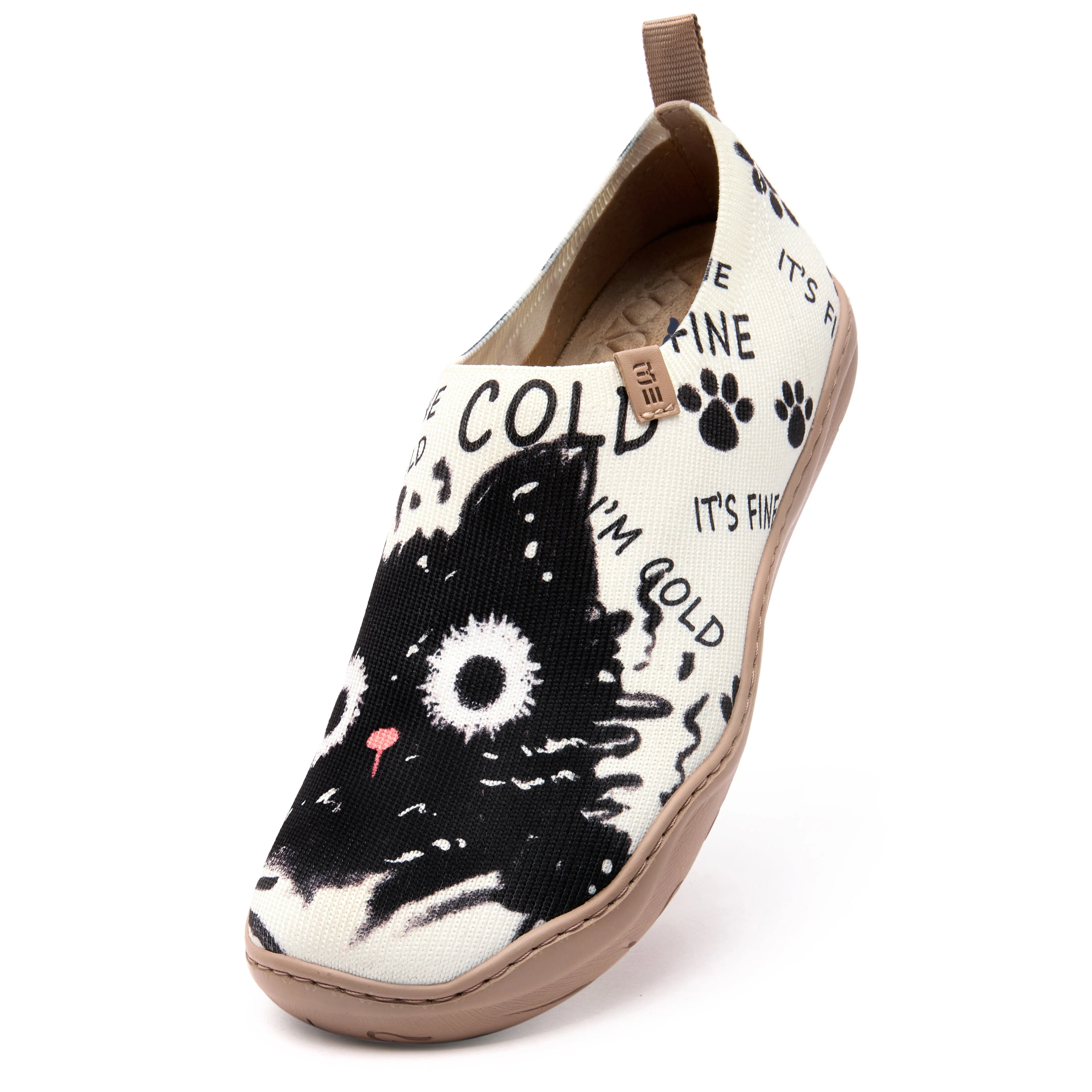 Black Cat Print Cute Women's Slip-On Shoes Painted Canvas Sneakers