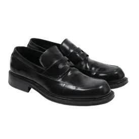 Black Leather Moccasin Cordovan Vintage Penny Loafers