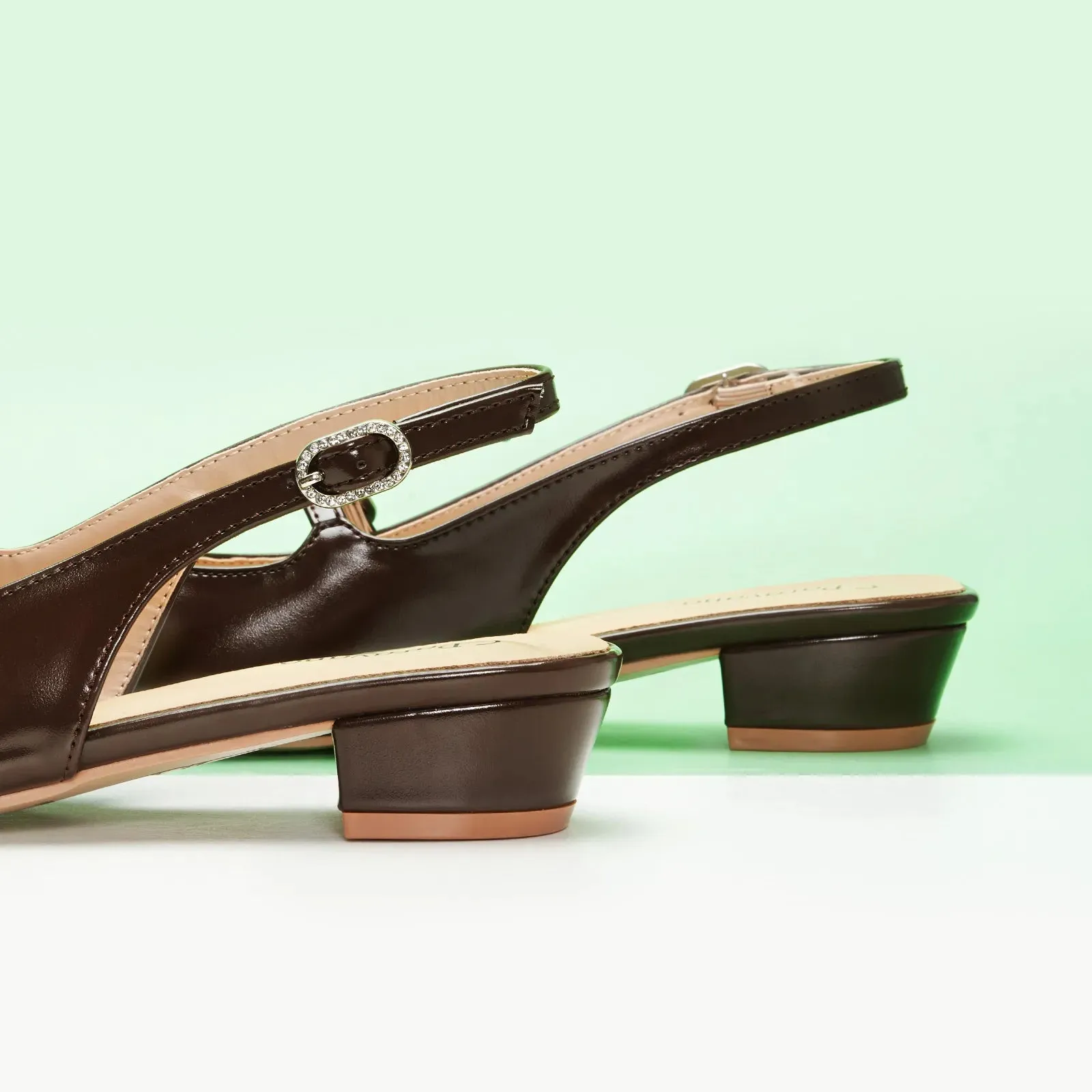 Block Heel Slingback Sandals (Alva)