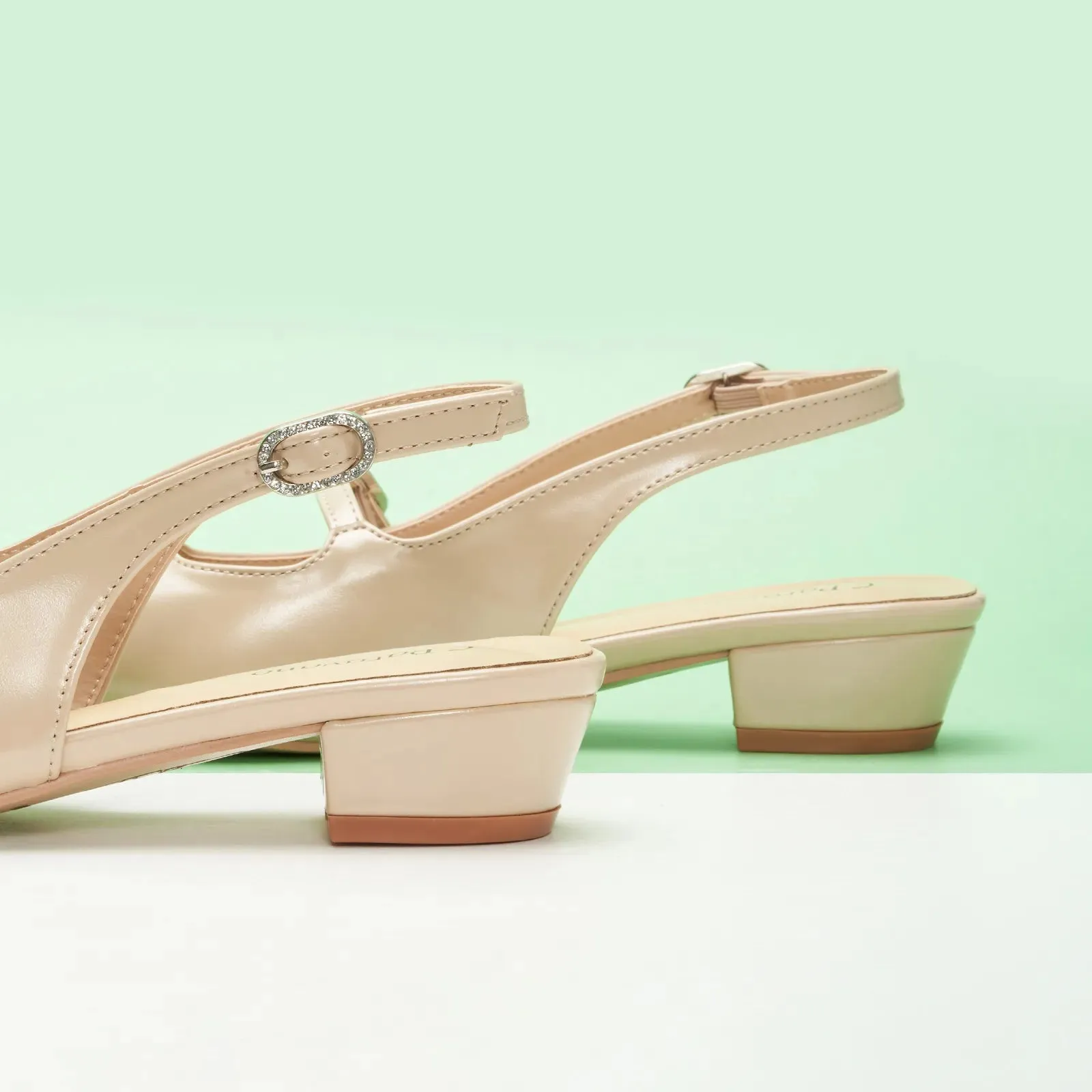 Block Heel Slingback Sandals (Alva)