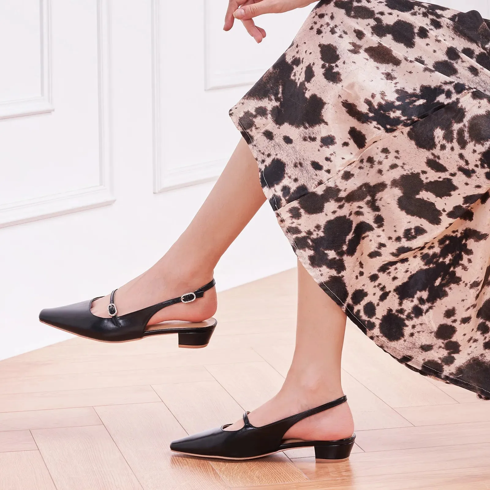 Block Heel Slingback Sandals (Alva)