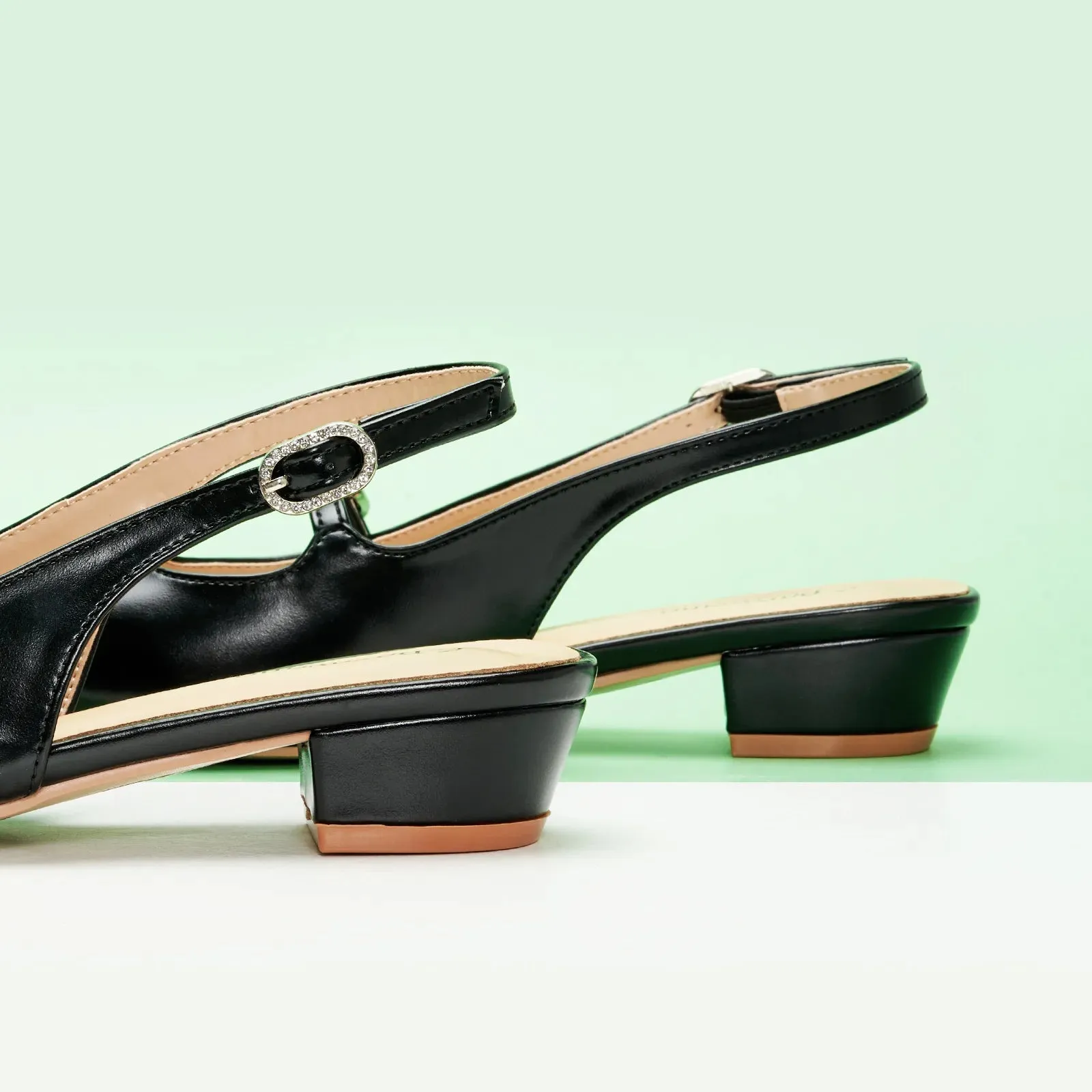 Block Heel Slingback Sandals (Alva)