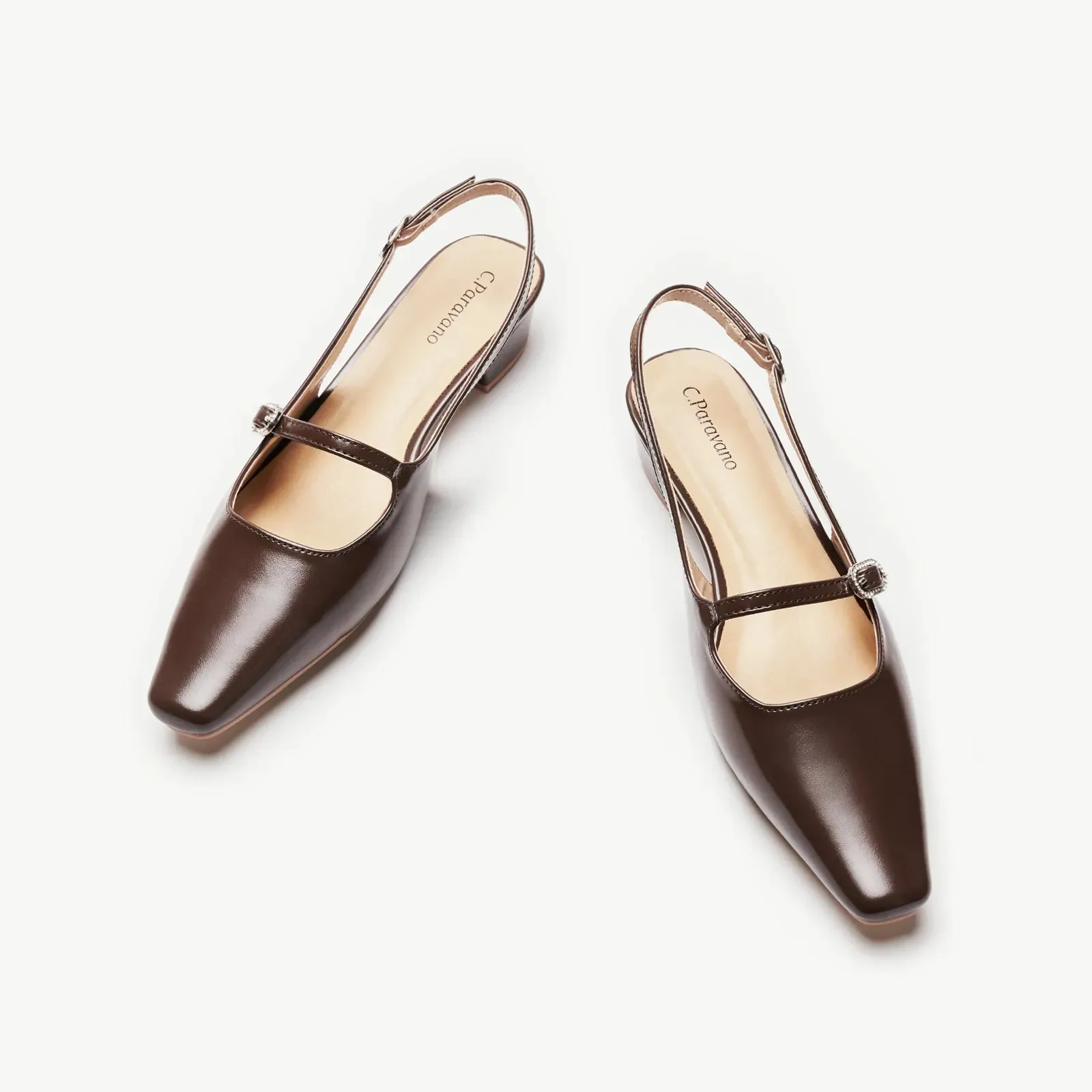 Block Heel Slingback Sandals (Alva)