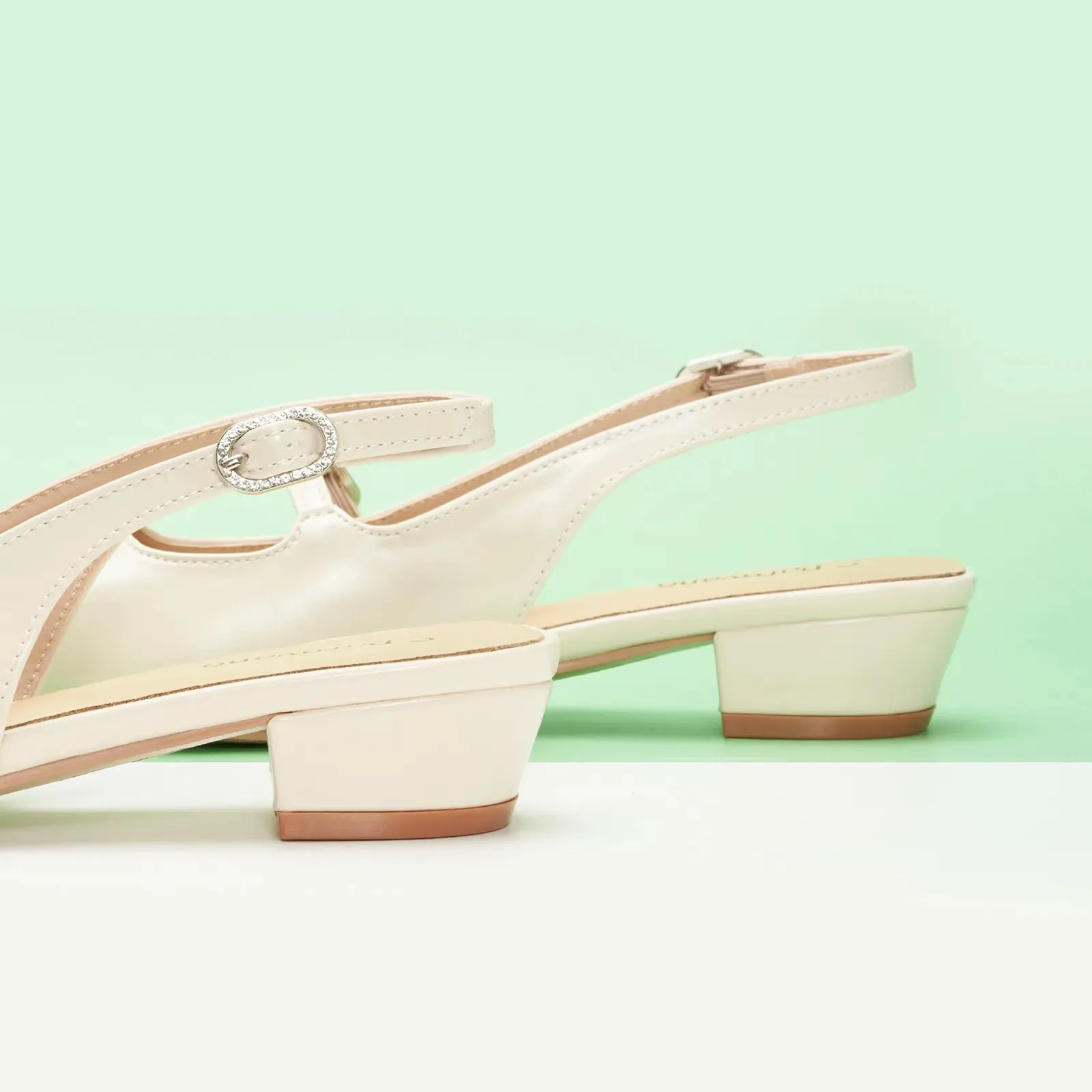 Block Heel Slingback Sandals (Alva)