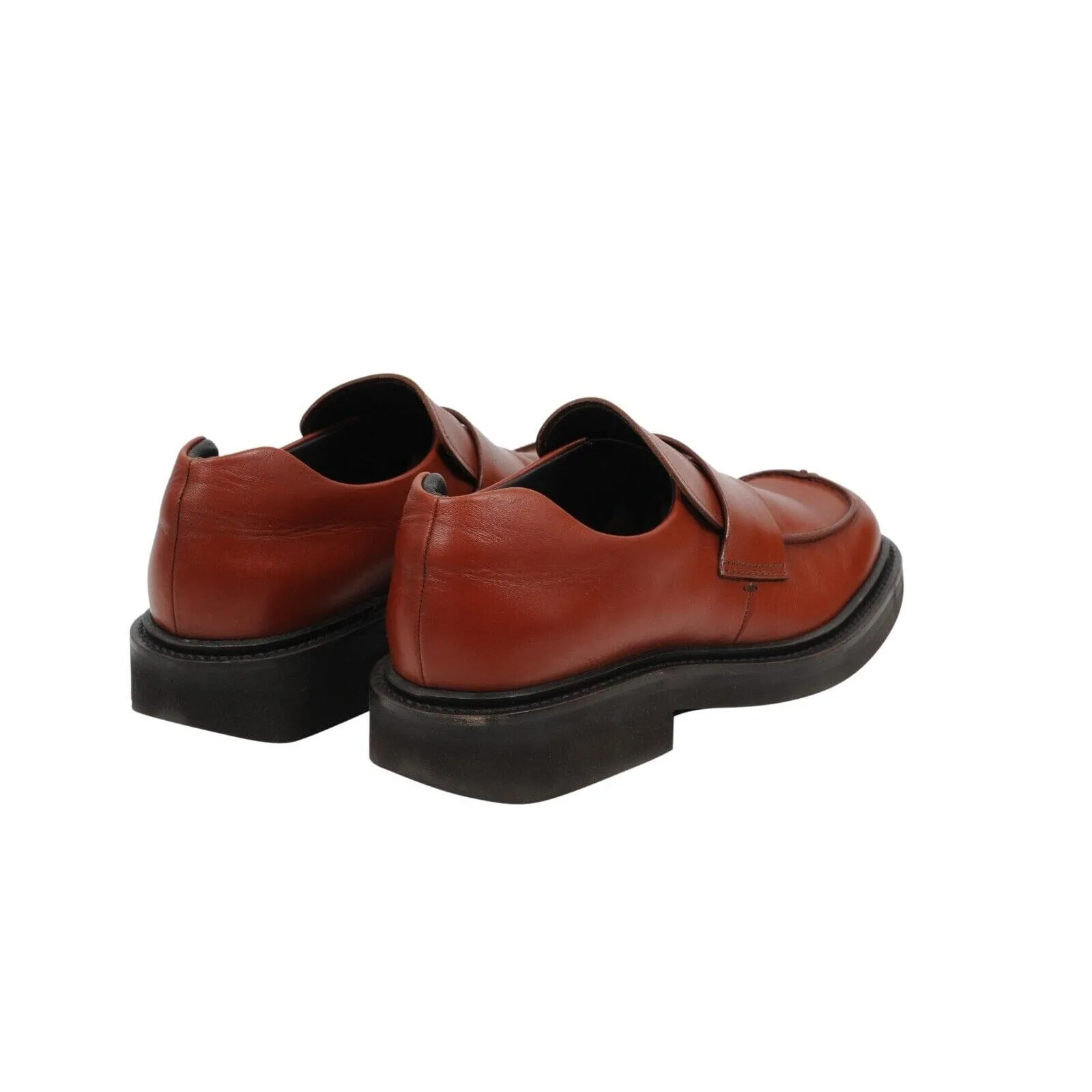 Brown Red Leather Square Toe Aw99 Reissue Penny Loafers