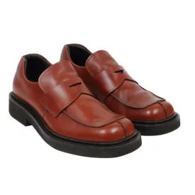 Brown Red Leather Square Toe Aw99 Reissue Penny Loafers