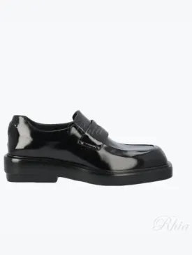 Brushed Leather Loafers Black