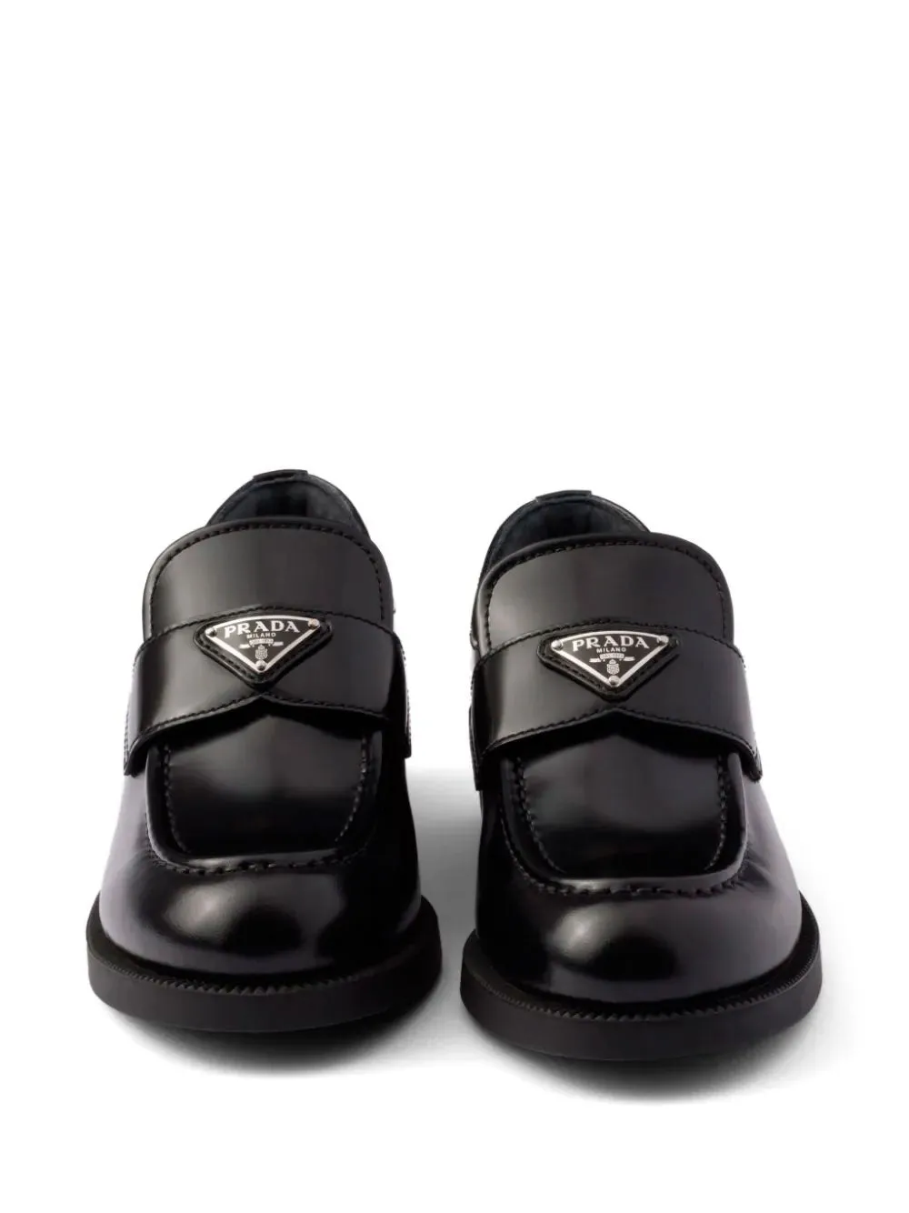 Brushed leather loafers
