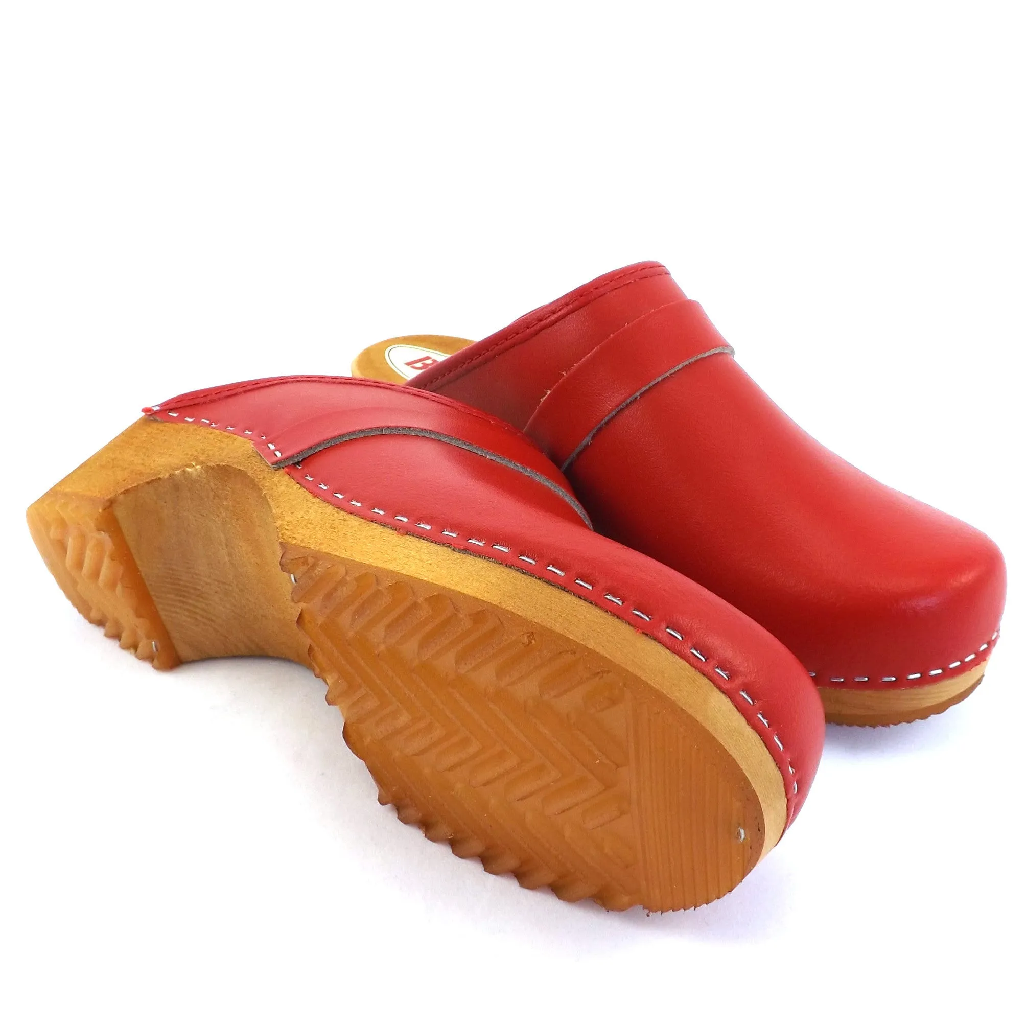Buxa Traditional Wooden Clog - Red