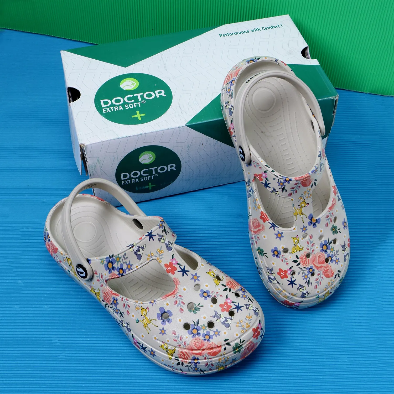 DOCTOR EXTRA SOFT D-512 Women's Classic Casual Clogs/Sandals with Adjustable Back Strap for Adult | Comfortable & Light Weight | Stylish & Anti-Skid | Waterproof & Everyday Use Mules for Girls/Ladies