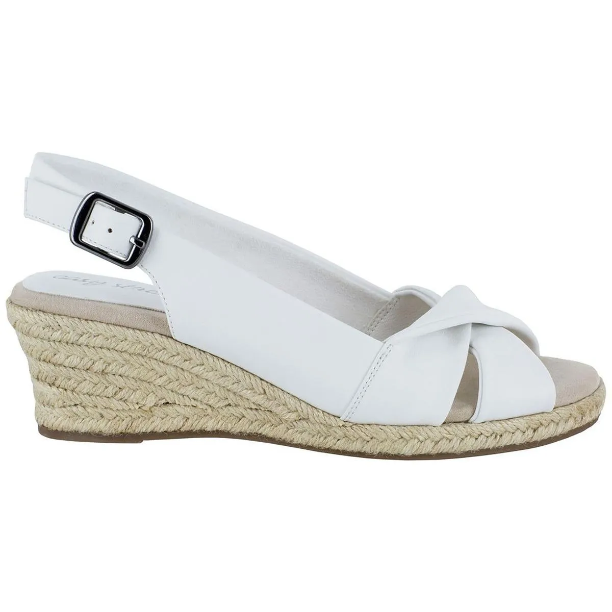 Easy Street Womens Maureen Buckle Open Toe Espadrilles