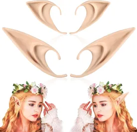 FRESHME Fairy Pixie Elf Ears - Cosplay Soft Pointed Ears Elven Masquerade Vampire Fairy Ears Makeup Costume Accessories