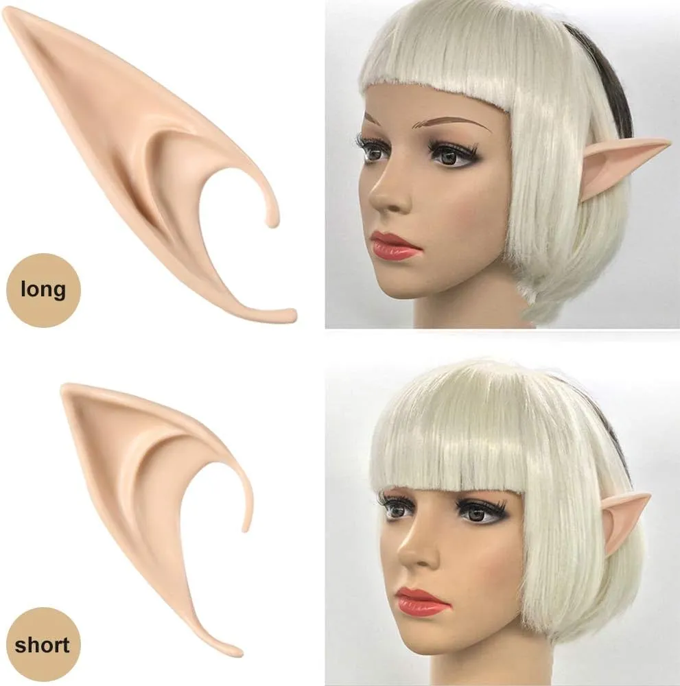 FRESHME Fairy Pixie Elf Ears - Cosplay Soft Pointed Ears Elven Masquerade Vampire Fairy Ears Makeup Costume Accessories