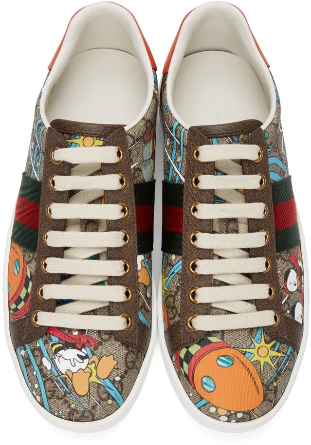 Gucci Beige Disney Edition GG Supreme Ace Sneakers