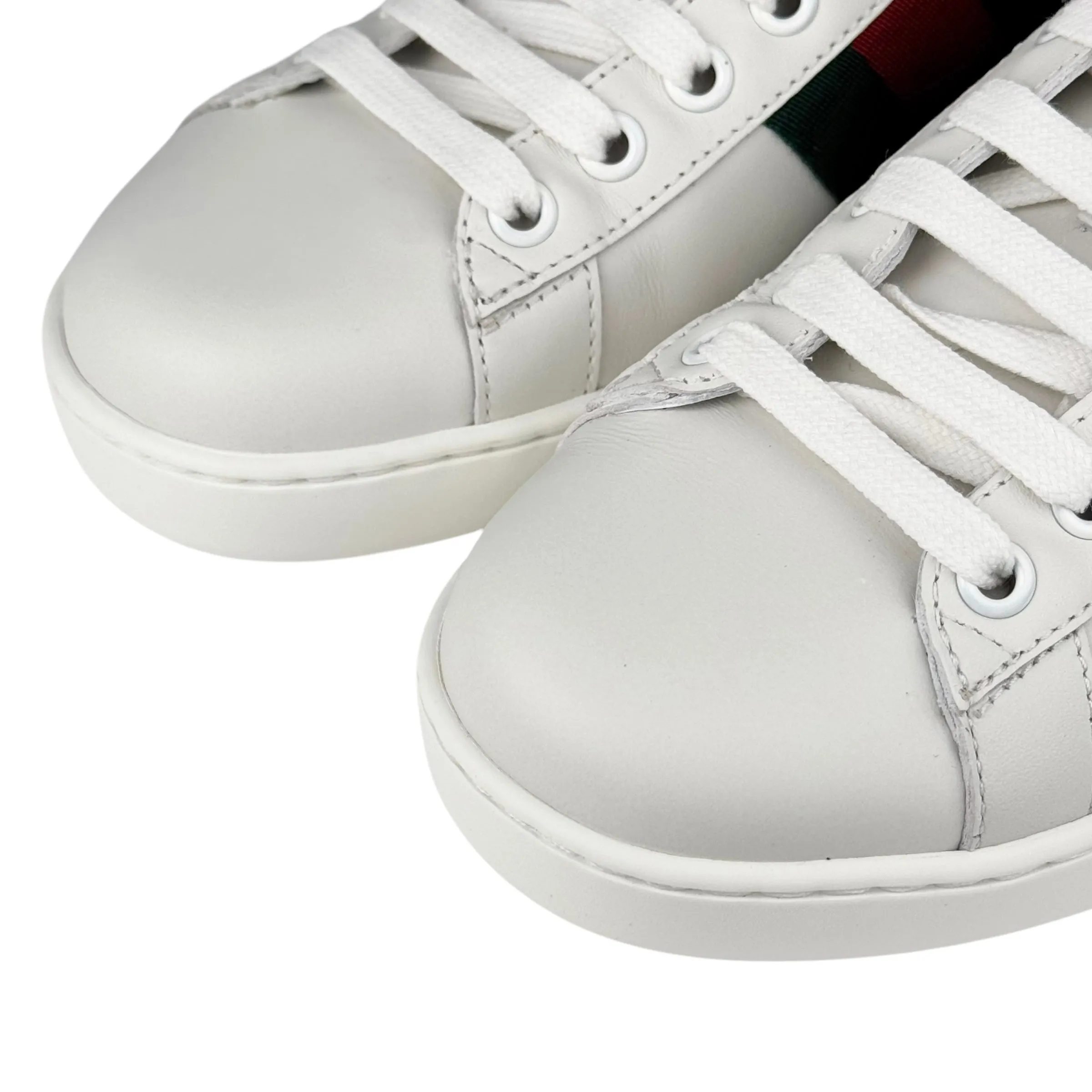 Gucci White Leather Tiger Ace Sneakers