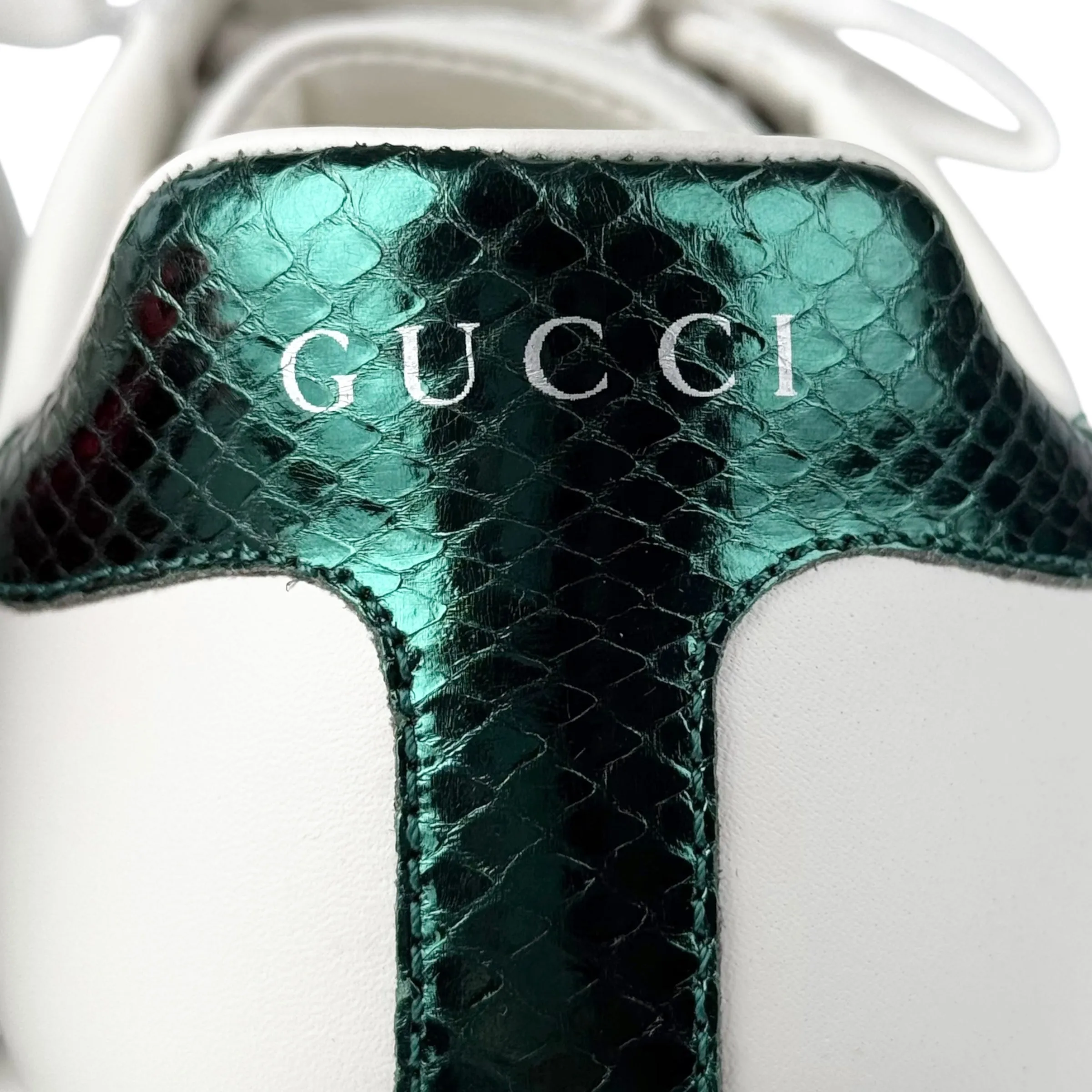 Gucci White Leather Tiger Ace Sneakers