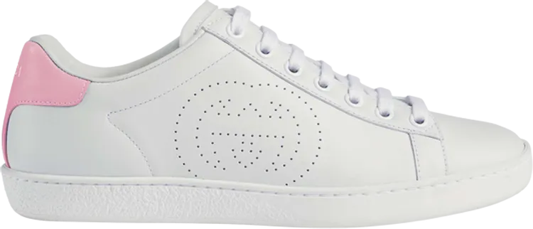 Gucci Wmns Ace Interlocking G Sneakers - White Pink