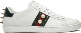 Gucci Wmns Ace Studded White Sneakers