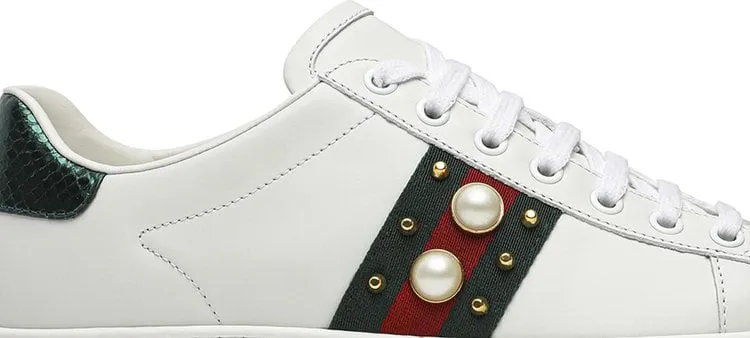 Gucci Wmns Ace Studded White Sneakers
