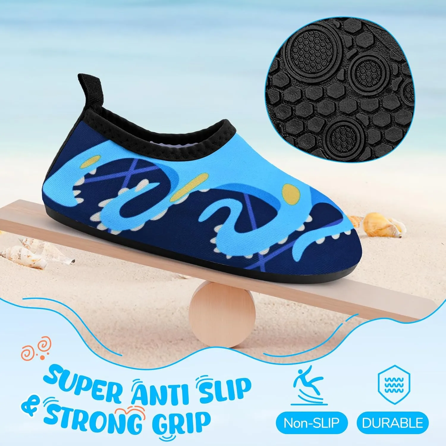 Kids Boys Girls Swim Water Shoes, Toddler Kids Swim Water Shoes Non-Slip Quick Dry Beach Shoes,Barefoot Sports Shoes Aqua Socks for Beach Outdoor Sports