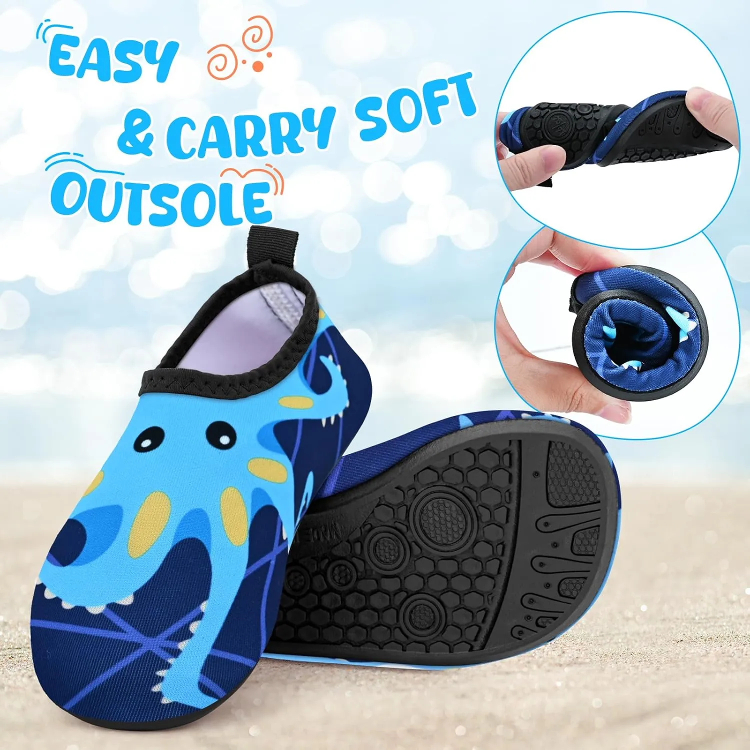 Kids Boys Girls Swim Water Shoes, Toddler Kids Swim Water Shoes Non-Slip Quick Dry Beach Shoes,Barefoot Sports Shoes Aqua Socks for Beach Outdoor Sports