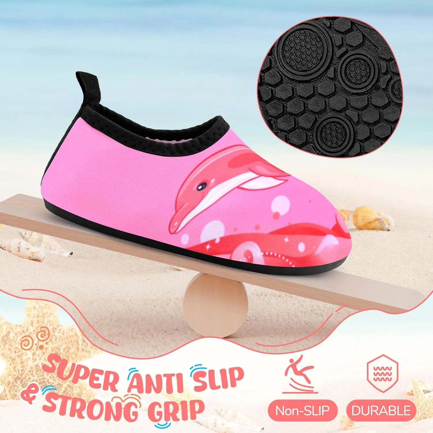 Kids Boys Girls Swim Water Shoes, Toddler Kids Swim Water Shoes Non-Slip Quick Dry Beach Shoes,Barefoot Sports Shoes Aqua Socks for Beach Outdoor Sports