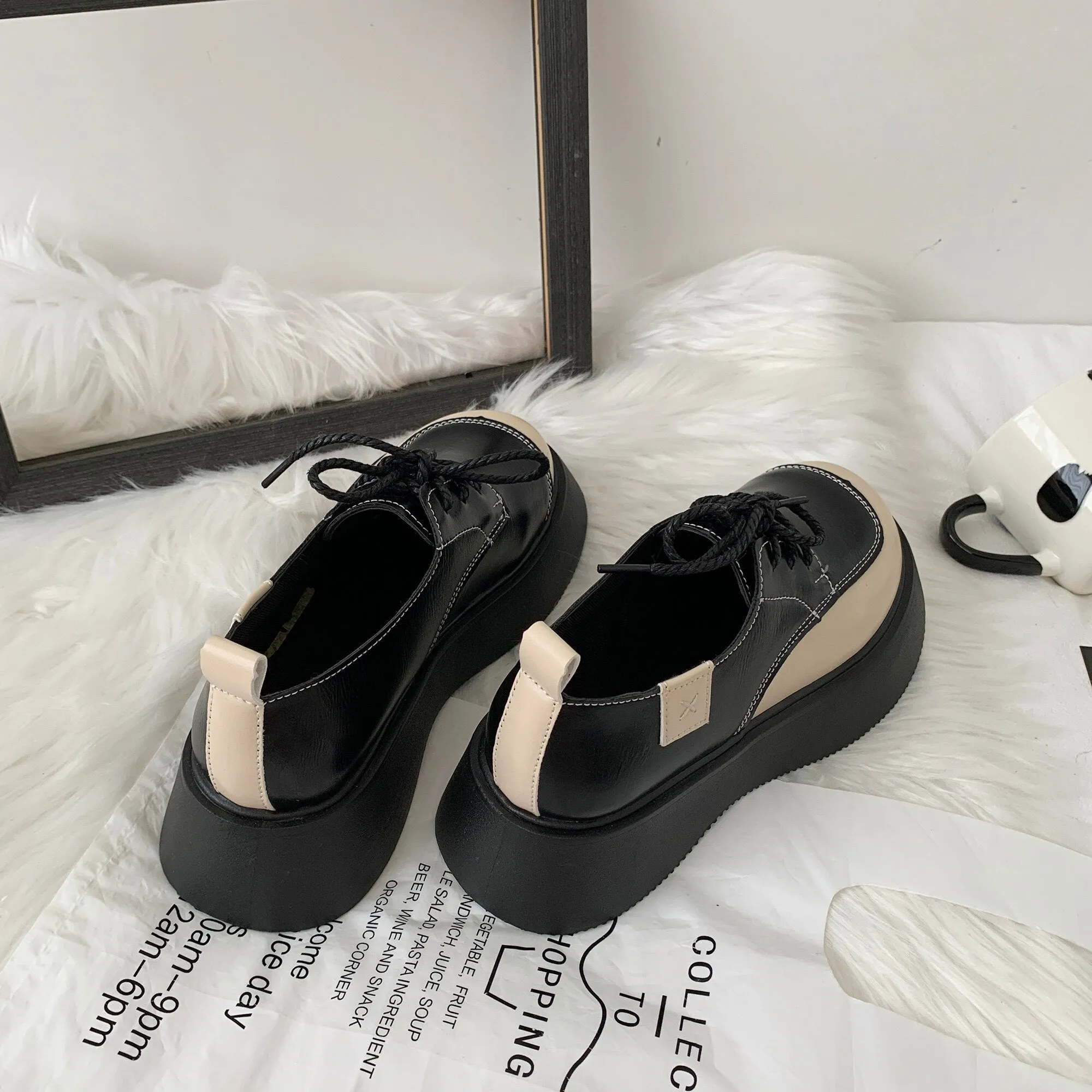 NEW platform shoes women's thick-soled high-heeled Lolita shoes fashion Japanese JK uniform leather shoes college girls sneakers
