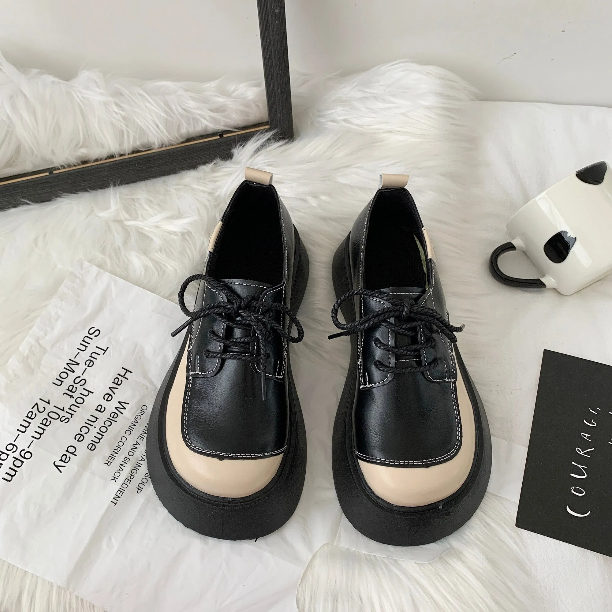 NEW platform shoes women's thick-soled high-heeled Lolita shoes fashion Japanese JK uniform leather shoes college girls sneakers