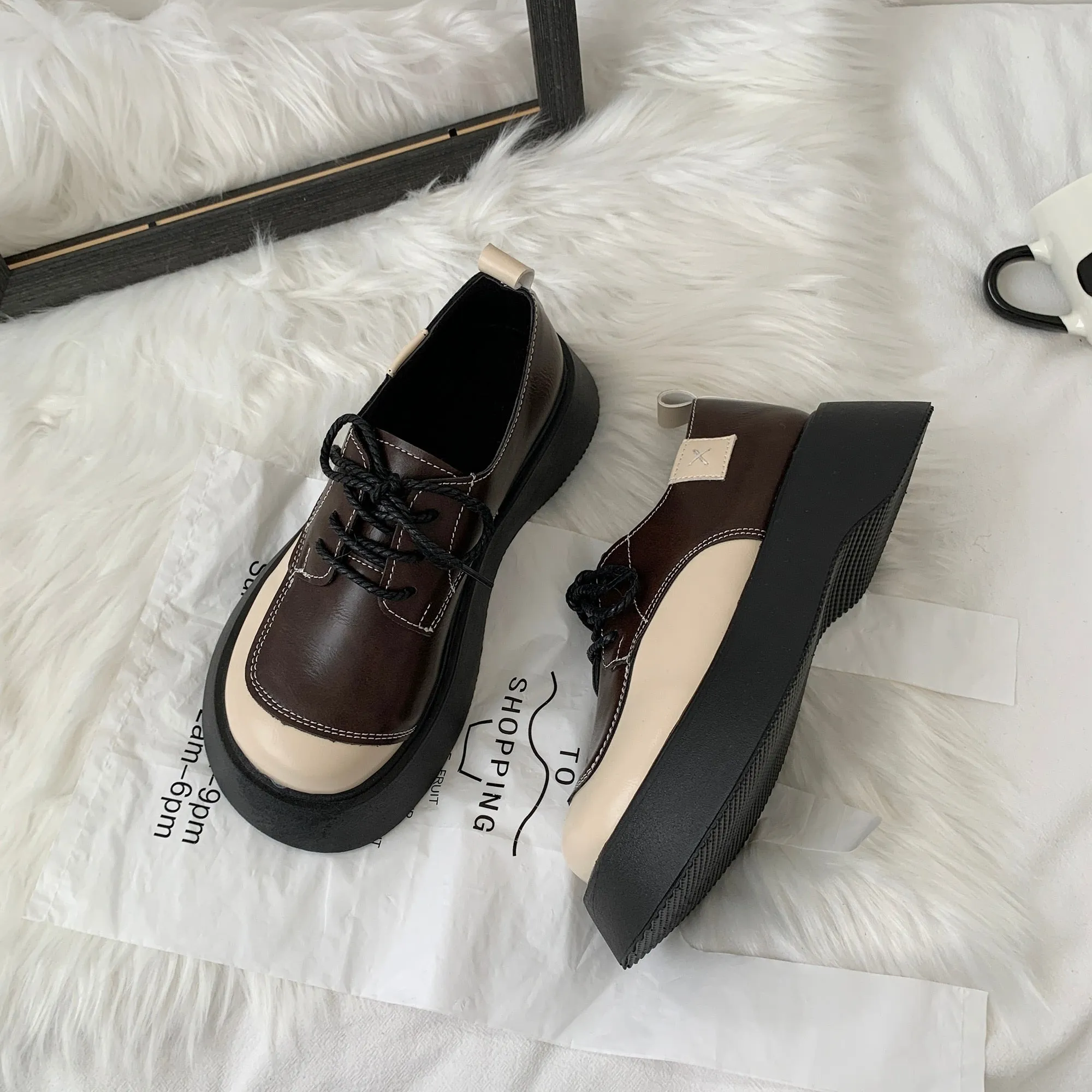 NEW platform shoes women's thick-soled high-heeled Lolita shoes fashion Japanese JK uniform leather shoes college girls sneakers