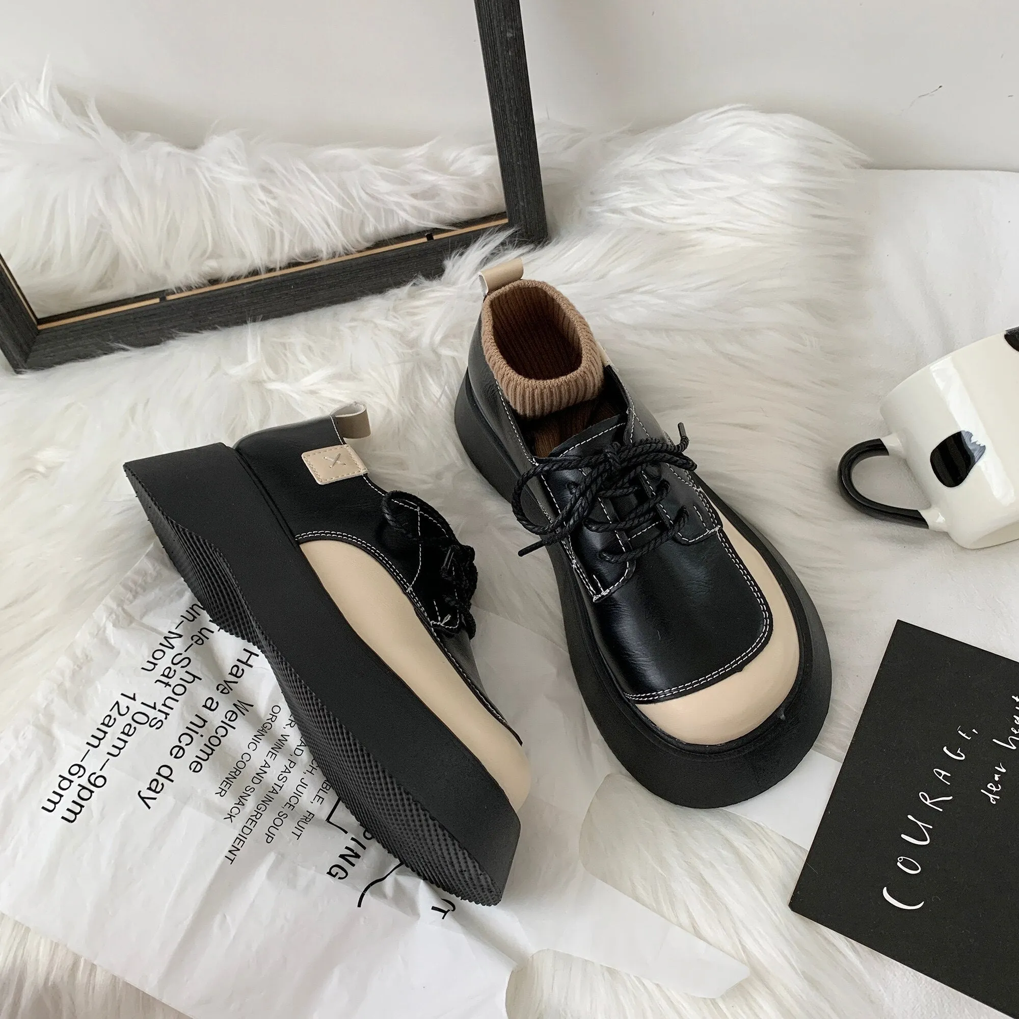 NEW platform shoes women's thick-soled high-heeled Lolita shoes fashion Japanese JK uniform leather shoes college girls sneakers