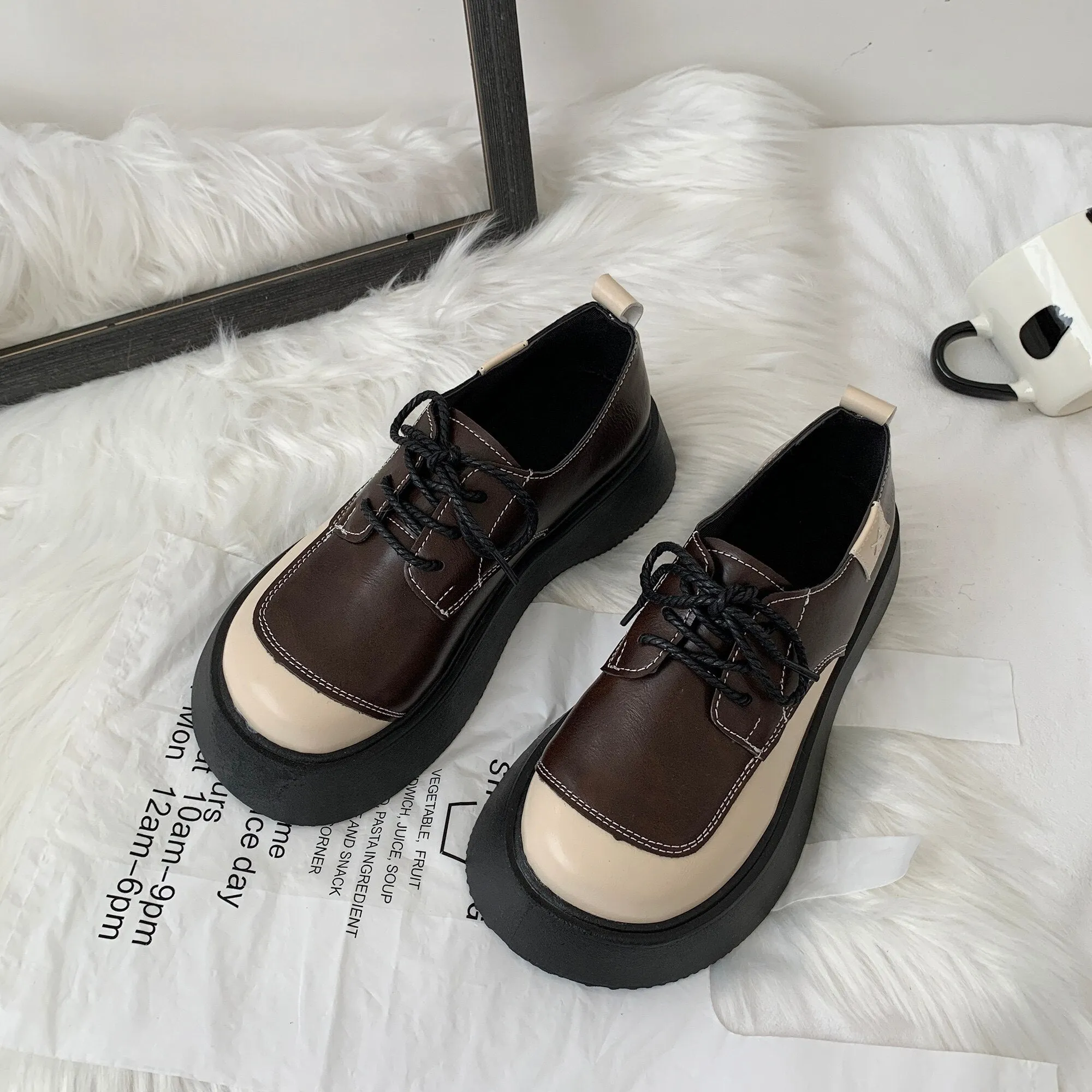 NEW platform shoes women's thick-soled high-heeled Lolita shoes fashion Japanese JK uniform leather shoes college girls sneakers