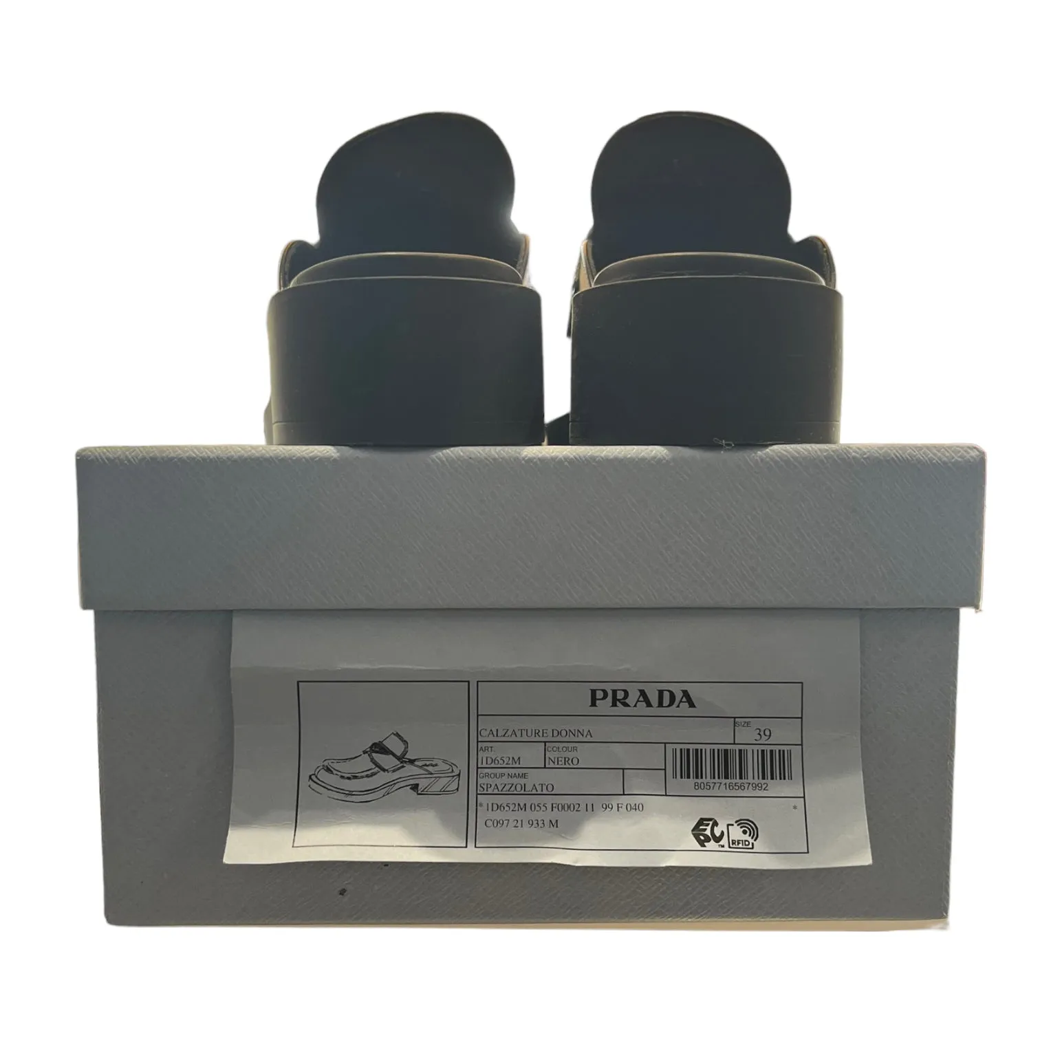 NEW Prada Black 'Spazzolato' Loafers