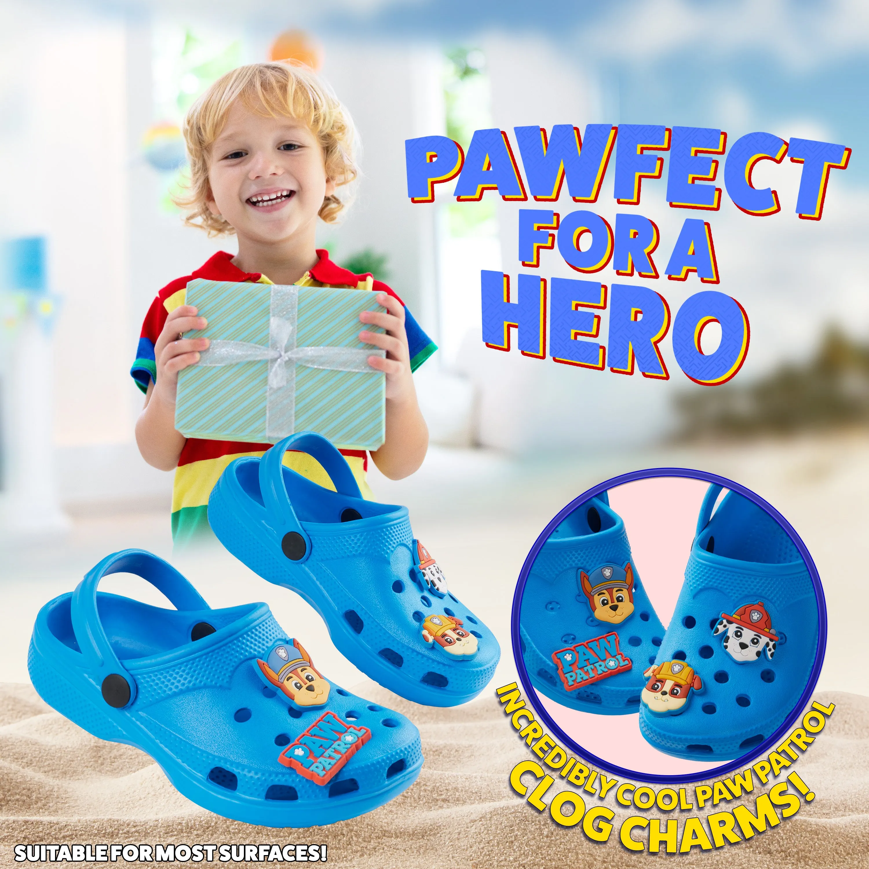 Paw Patrol Boys Clogs with Removable Rubber Charms