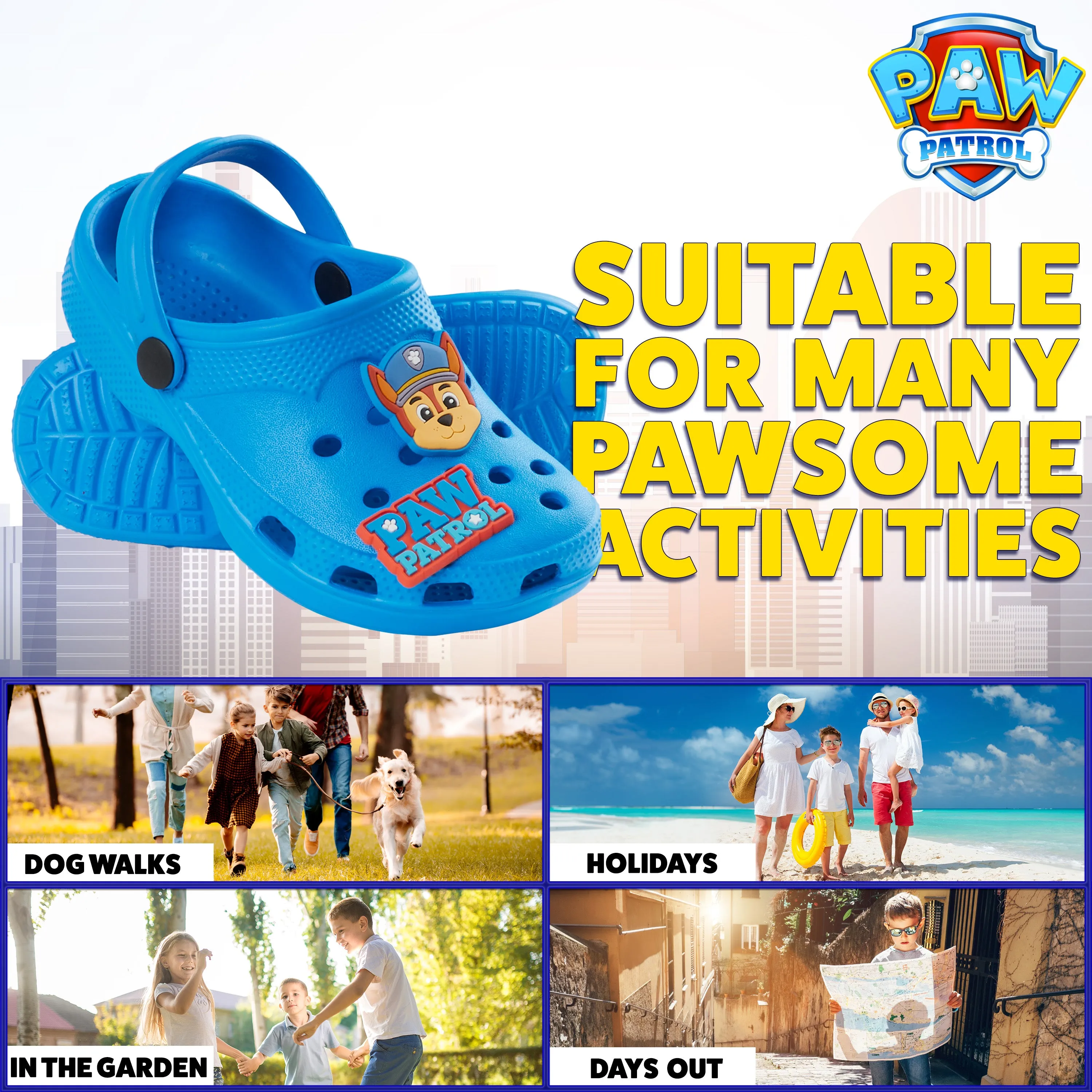 Paw Patrol Boys Clogs with Removable Rubber Charms