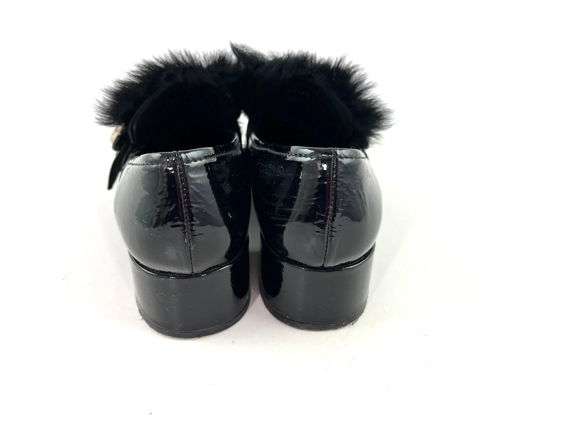 PRADA Black Embellished Loafers 38
