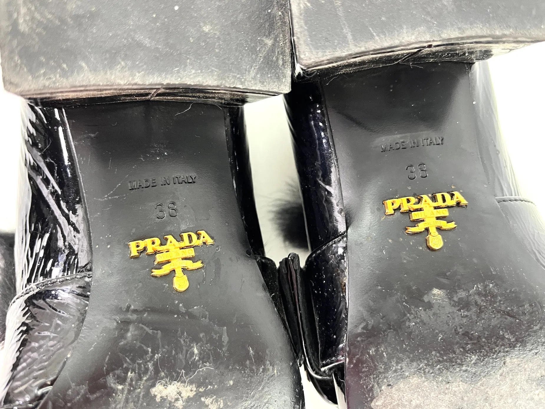 PRADA Black Embellished Loafers 38