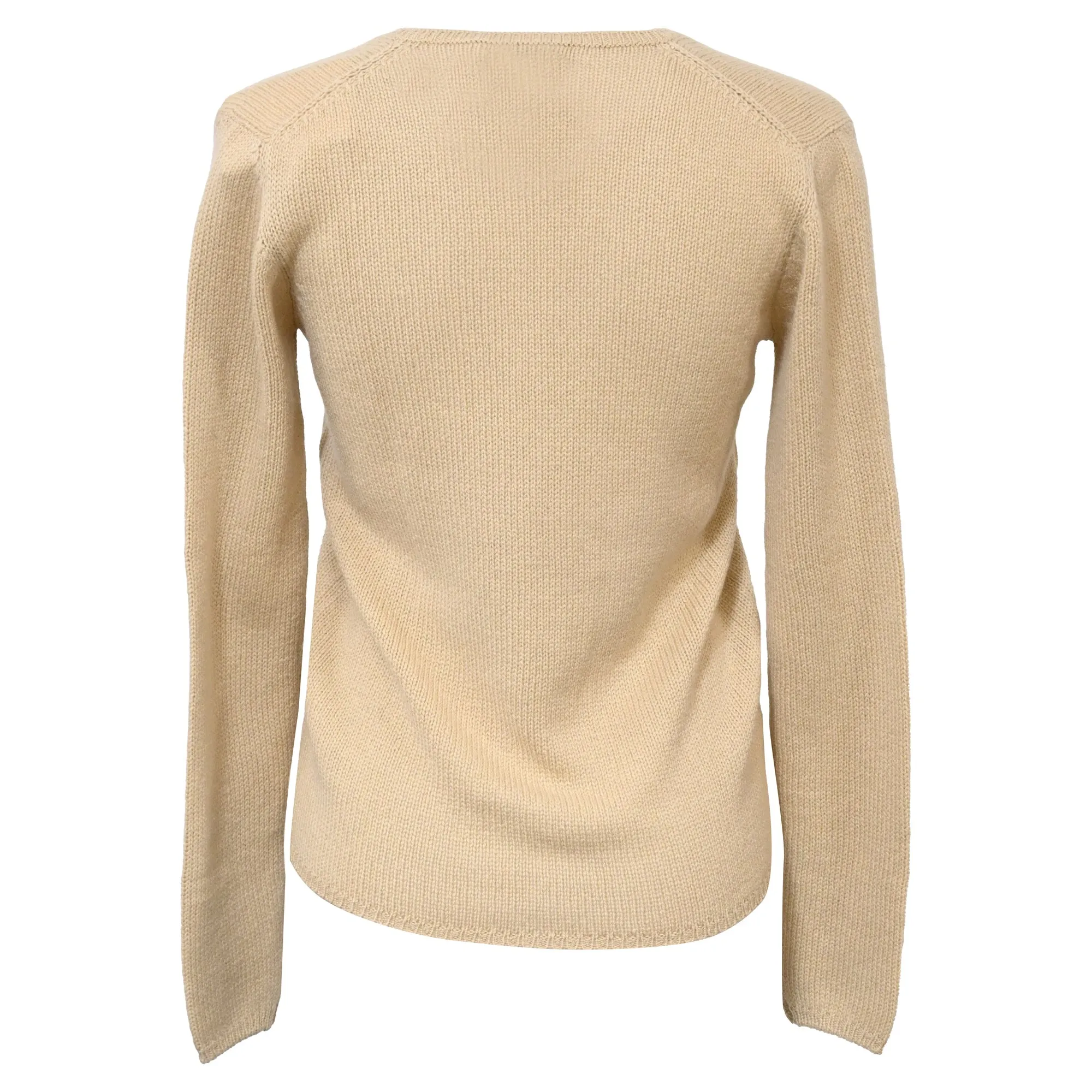 Prada V-Neck Sweater in Beige Wool