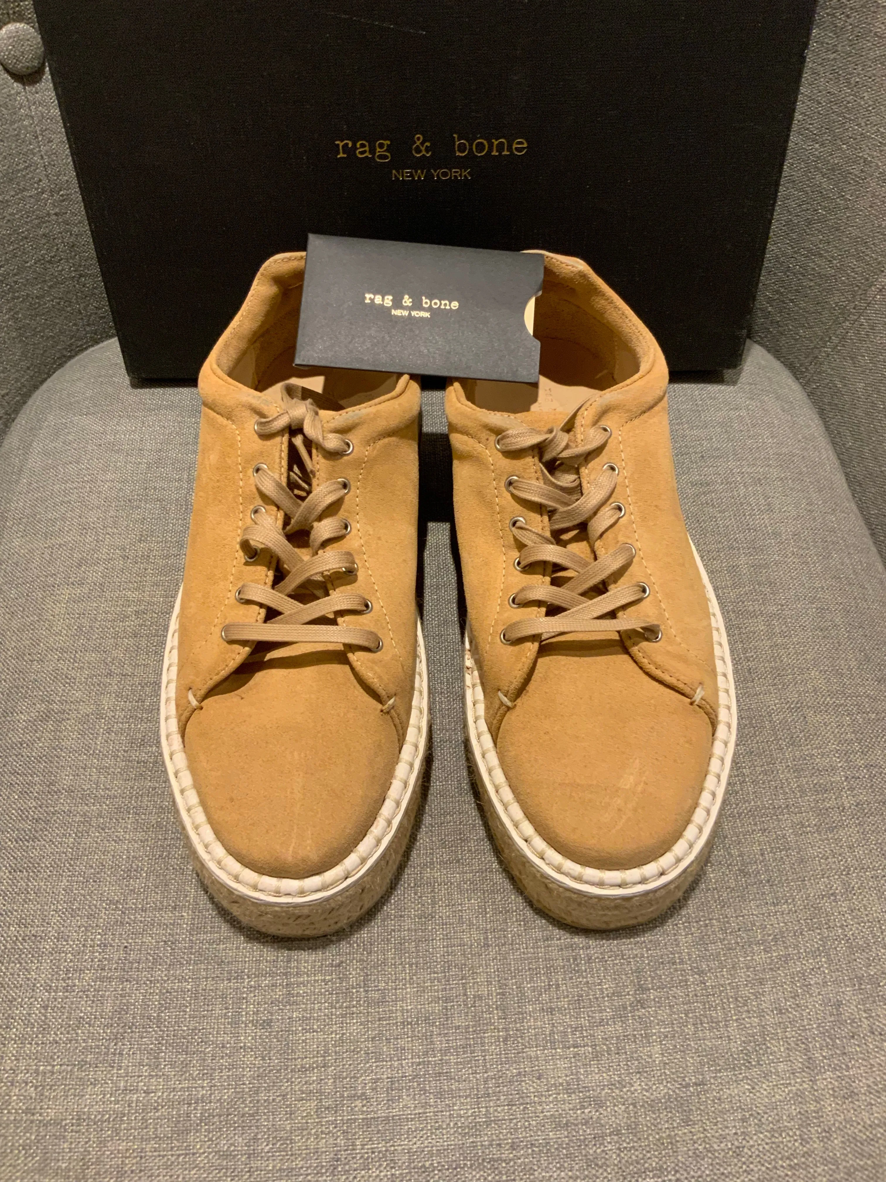 Rag & Bone Leather Kent Suede Sneakers Espadrilles Trainers Size 38 US 8 UK 5 ladies